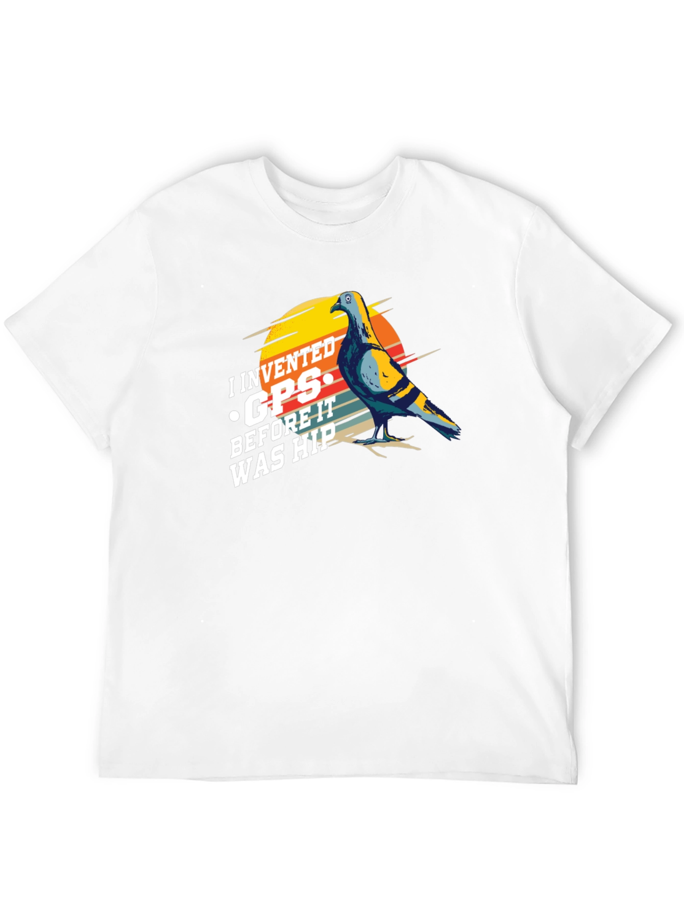 Black I Invented GPS Pigeon T-Shirt - Funny Bird Tee view 12