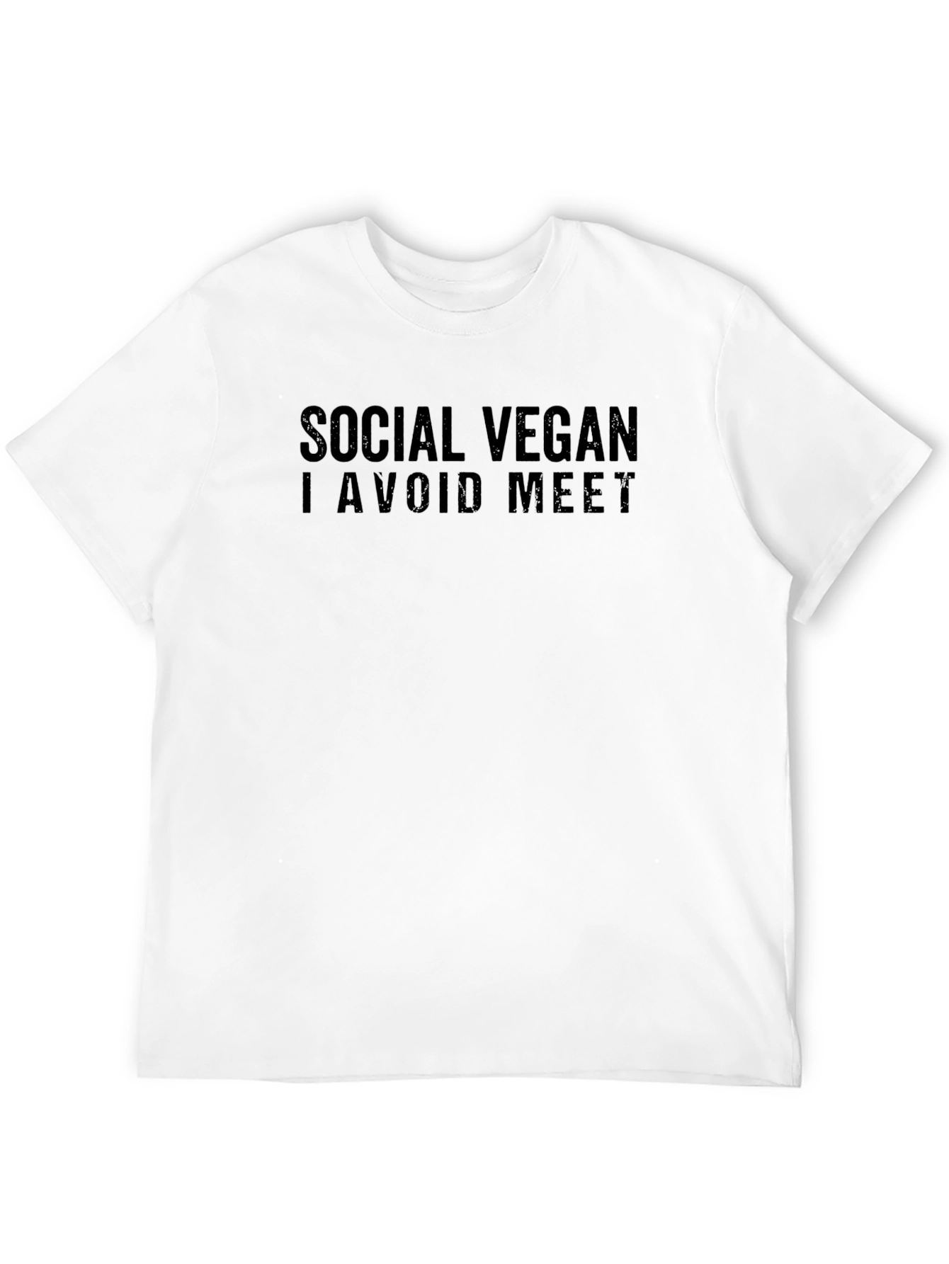 Black Social Vegan Graphic T-Shirt - Avoid Meet view 12