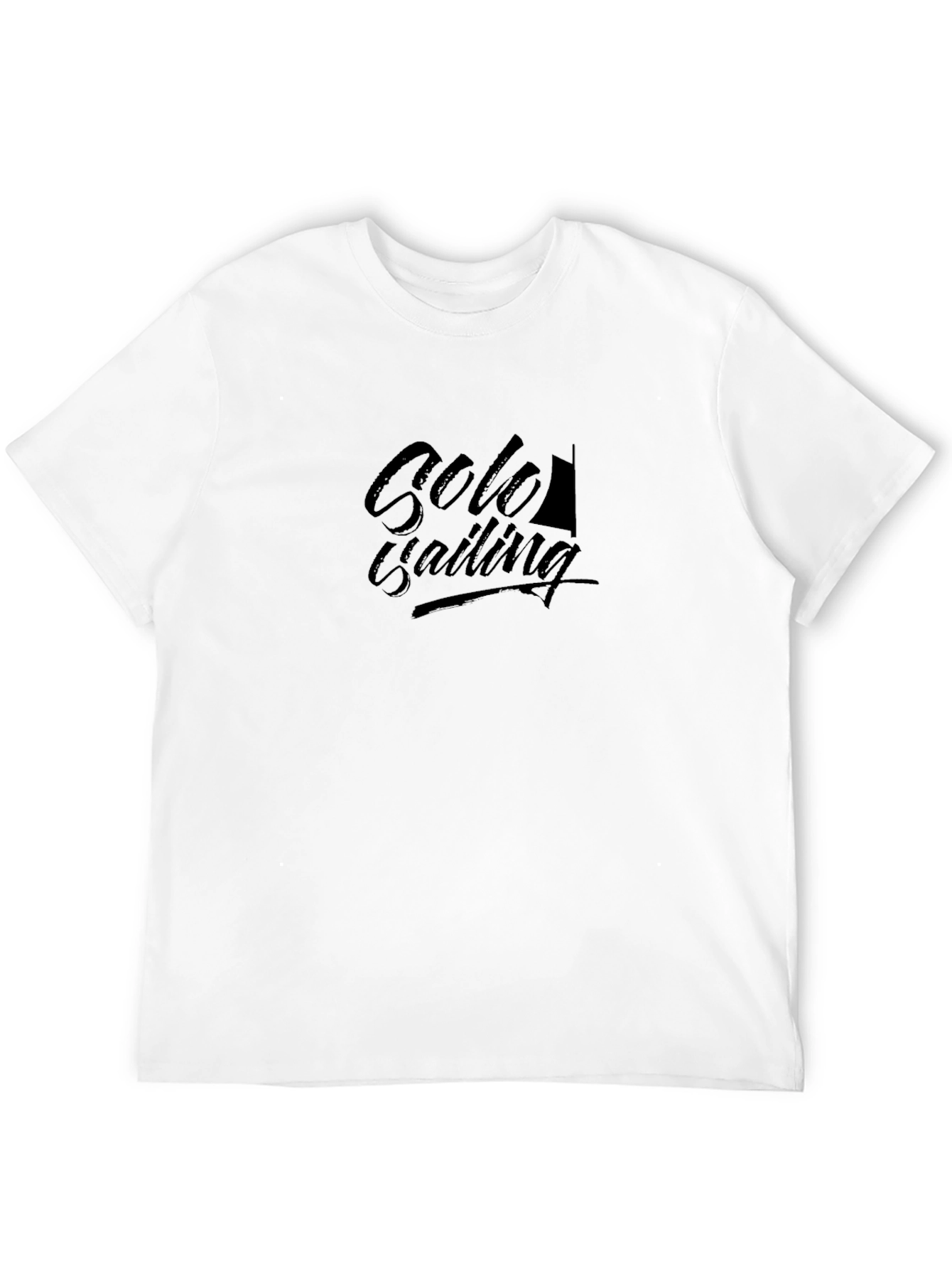 Black Solo Sailing Graphic T-Shirt | Black Crew Neck Tee view 12