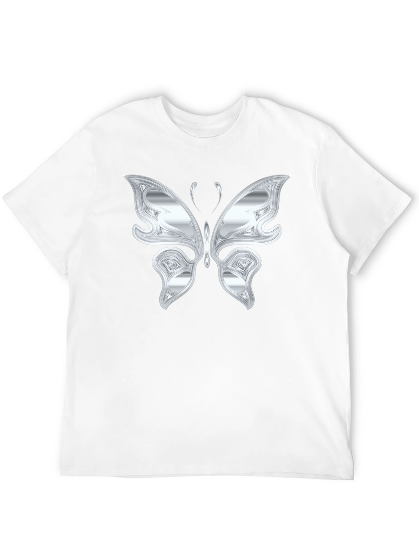 Black Silver Butterfly Graphic Black T-Shirt view 12
