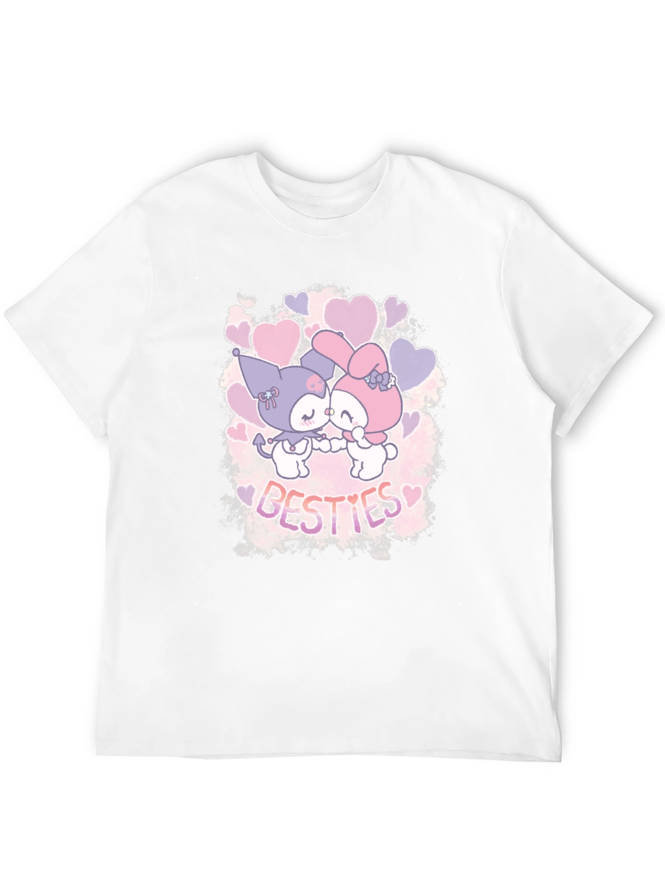 Black Kawaii Besties Graphic Tee - Cute Cartoon Shirt view 12