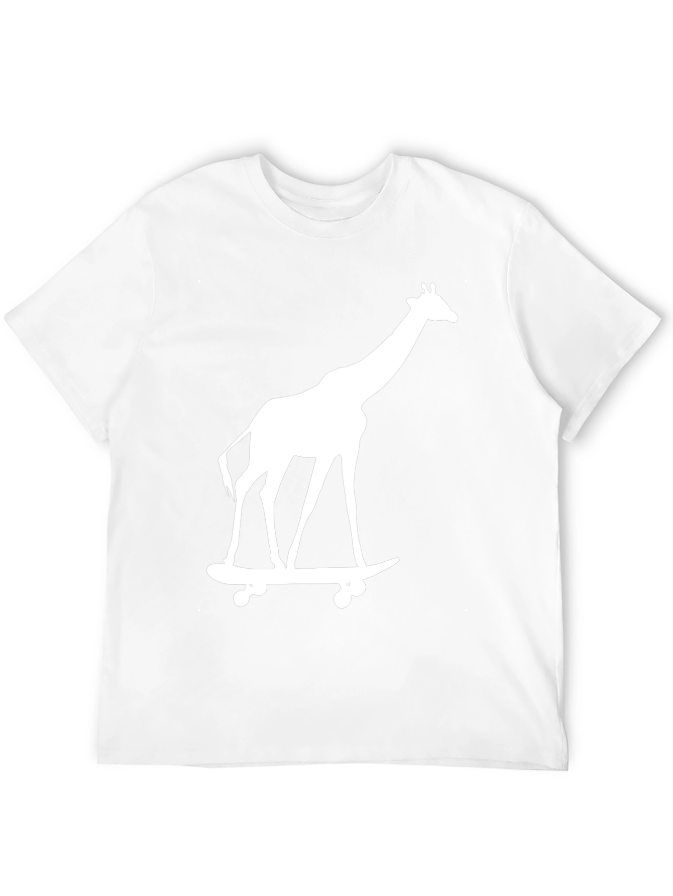 Black Giraffe on Skateboard Graphic Tee - Black Cotton T-Shirt view 12