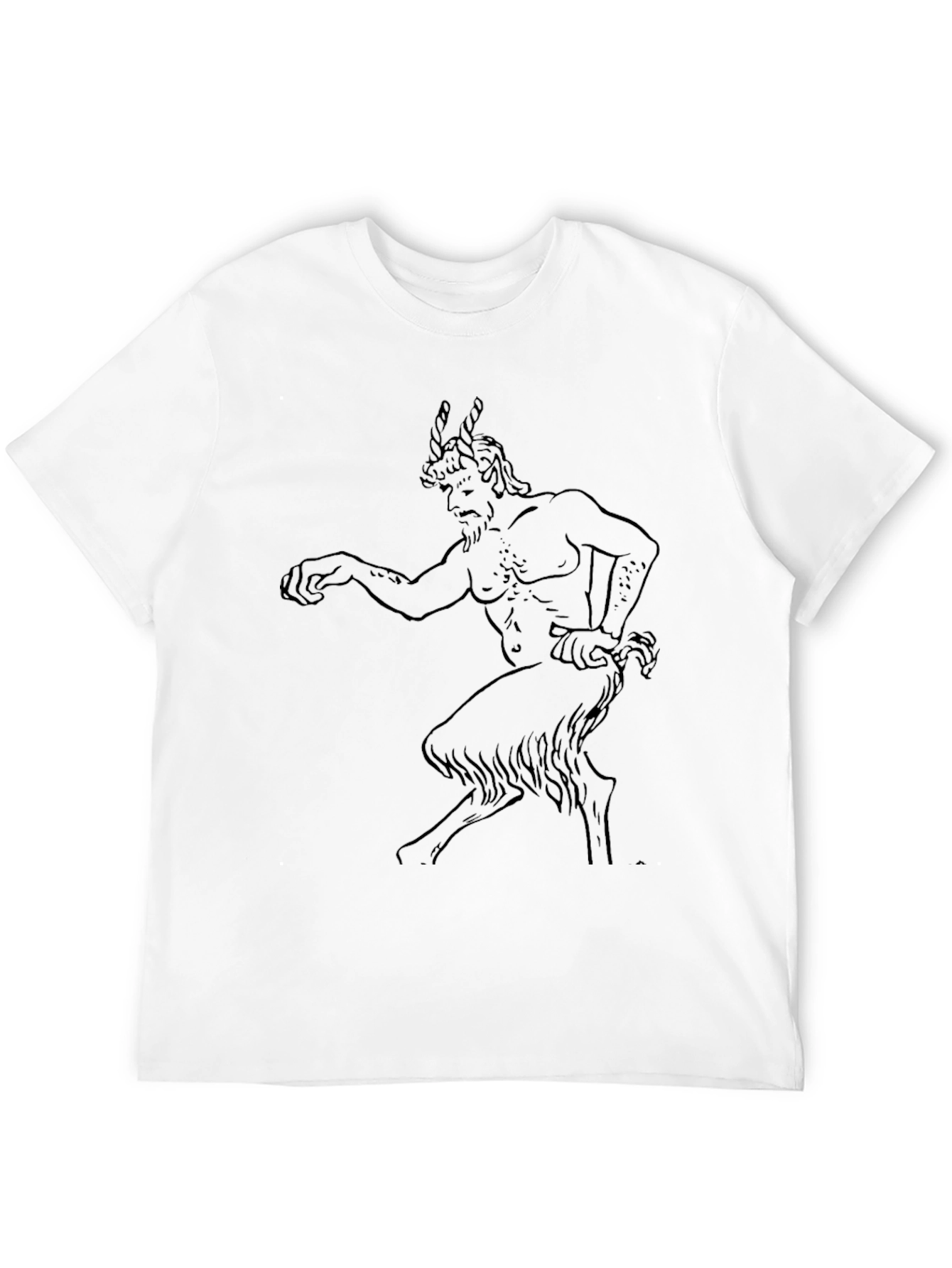 Black Mythical Faun Graphic Tee - Black Cotton T-Shirt view 12
