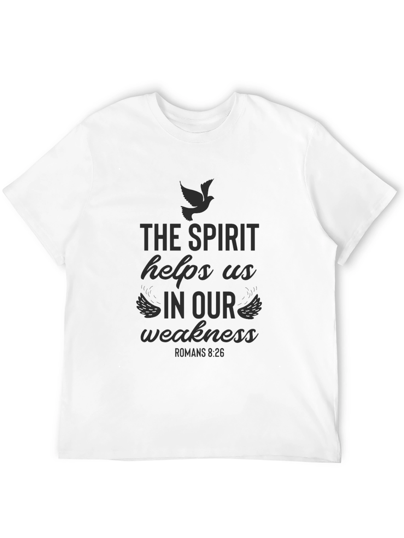 Black The Spirit Helps Us Graphic Tee - Black view 12