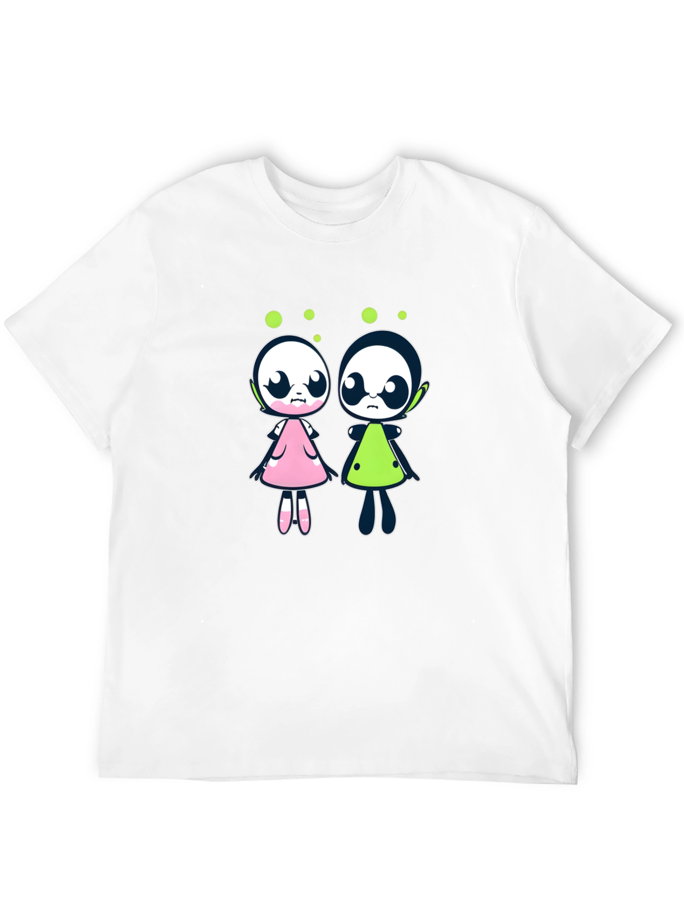 Black Cute Cartoon Alien Character Black T-Shirt view 12