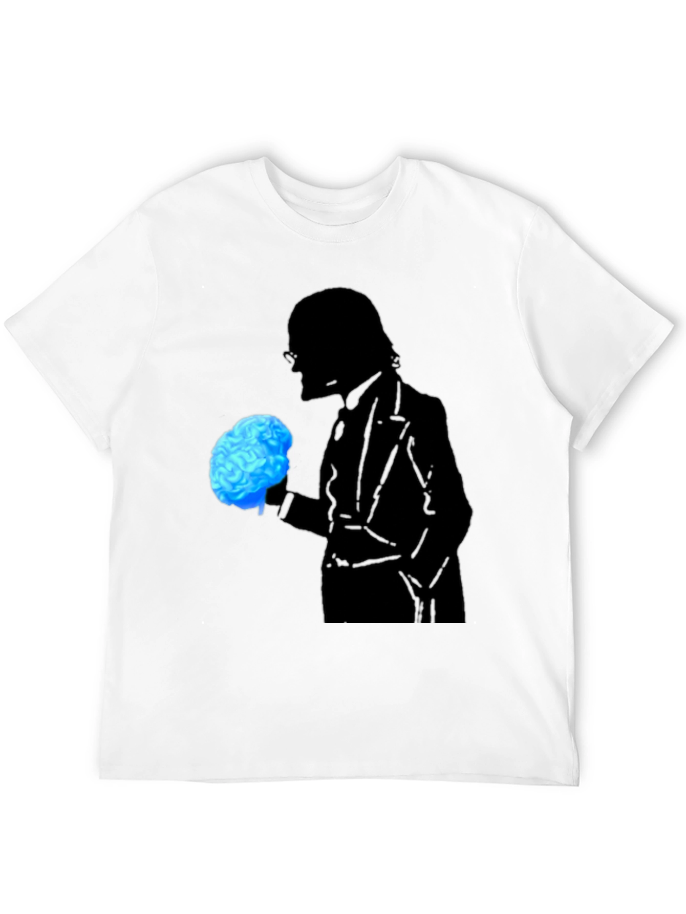 Black Brain Silhouette Graphic Tee view 12