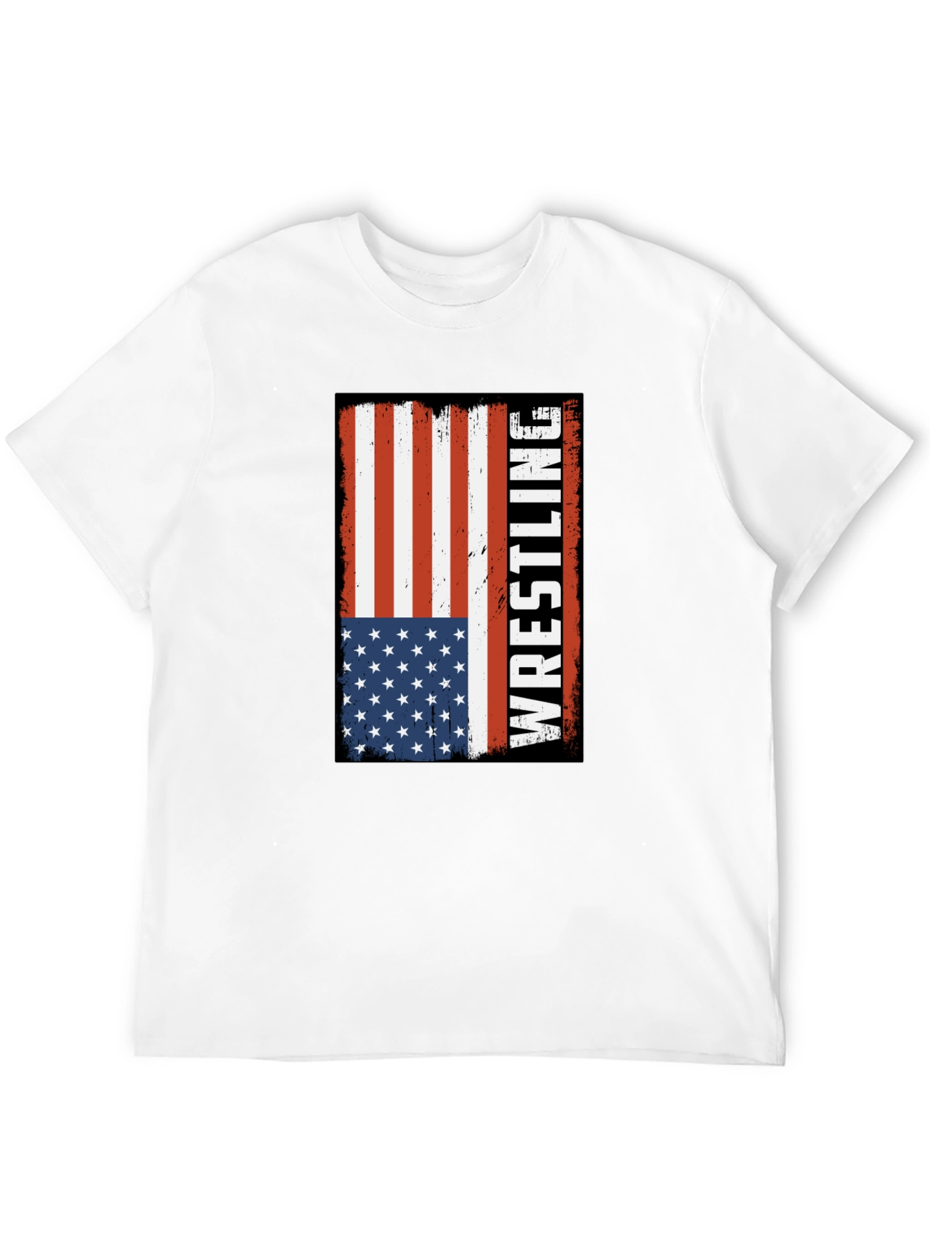 Wrestling American Flag Graphic T-Shirt - 12