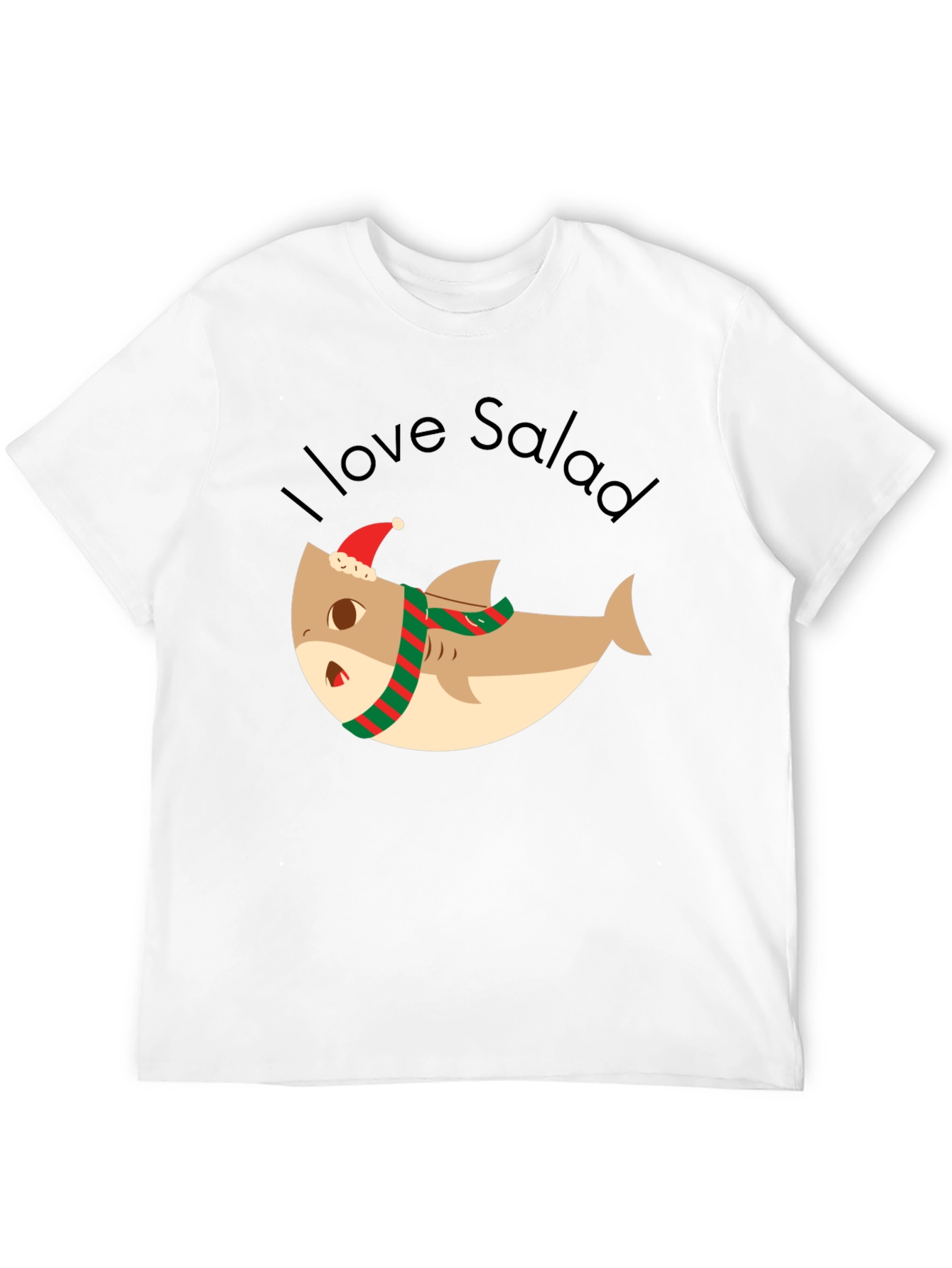 Black Funny Shark I Love Salad Christmas T-Shirt view 12
