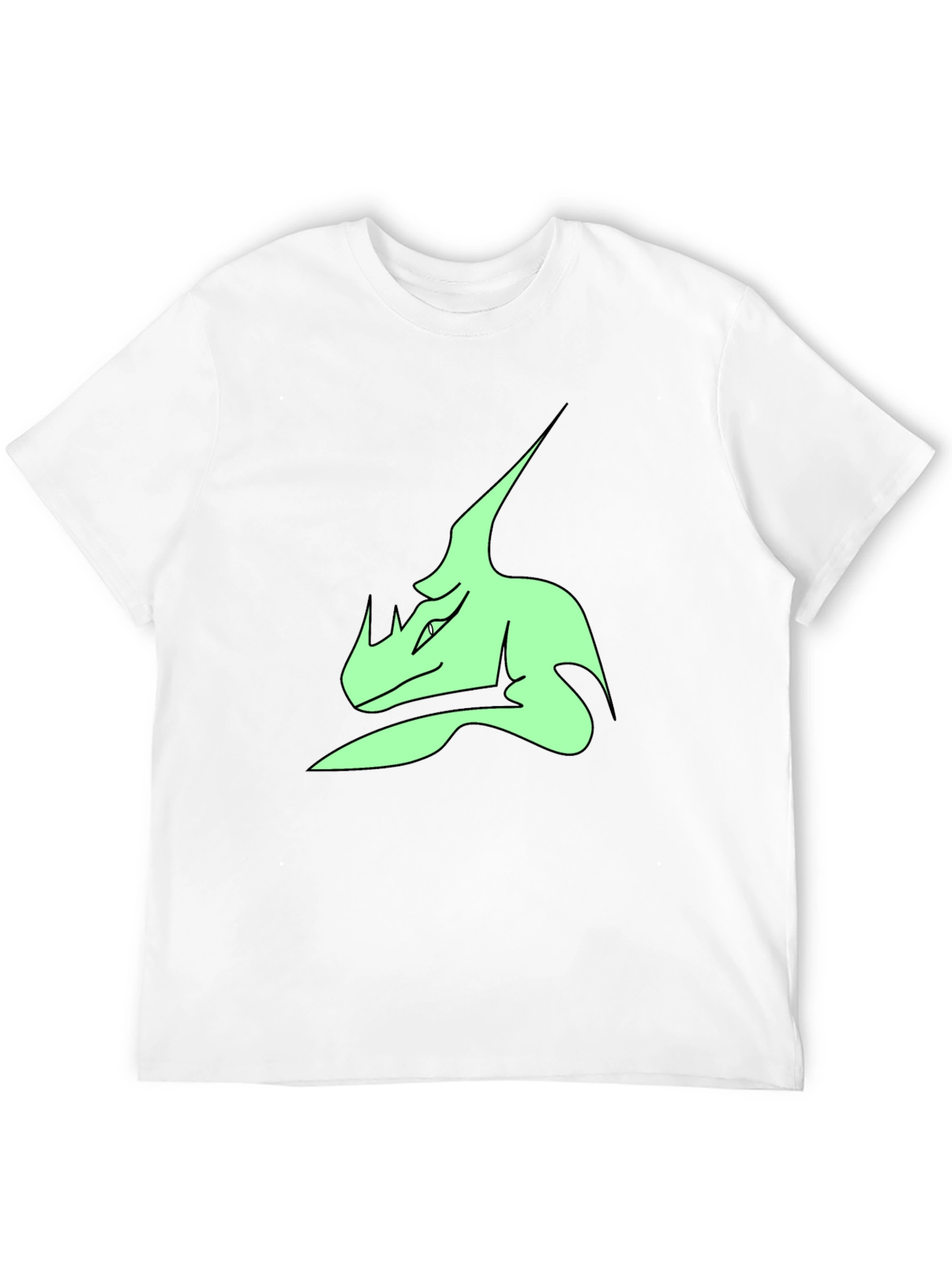 Black Stylish Black T-Shirt with Green Dinosaur Graphic Print view 12