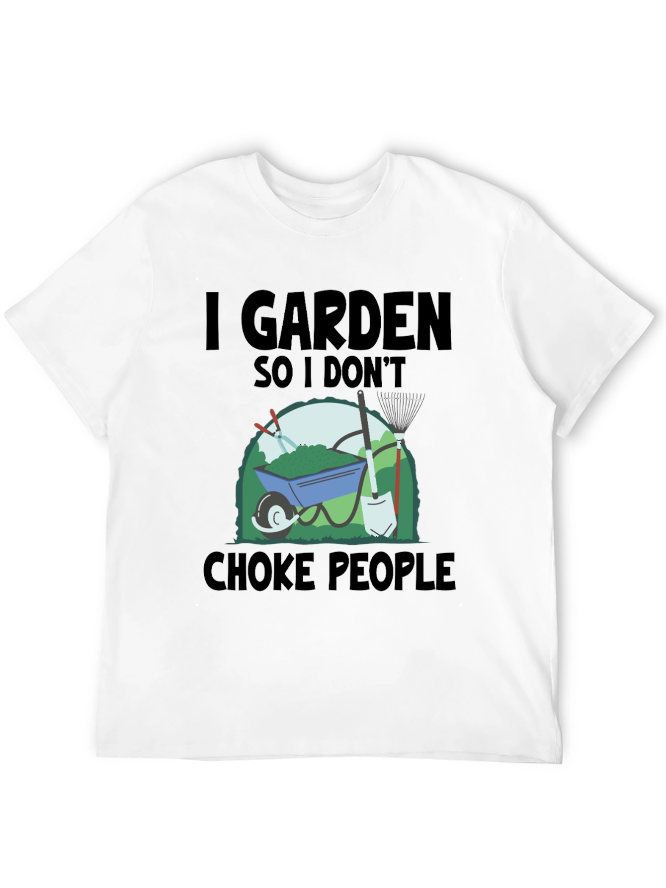 Black I Garden So I Don't Choke People T-Shirt view 12