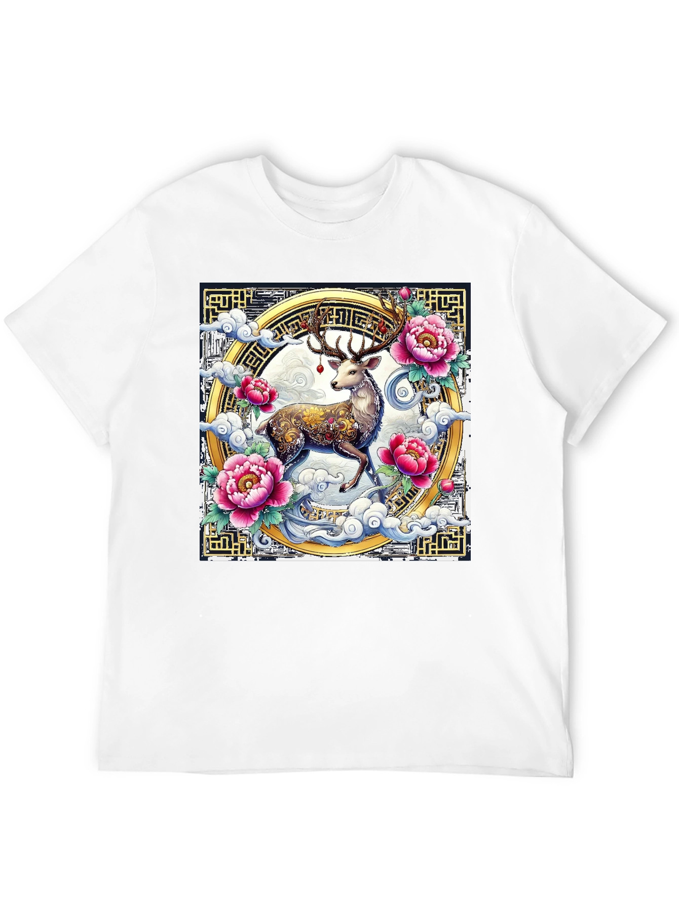 Black Deer Floral Graphic T-Shirt view 12