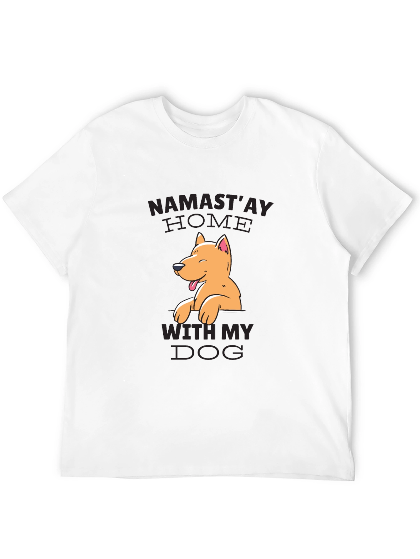 Black Namast'ay Home With My Dog Black Graphic Tee view 12