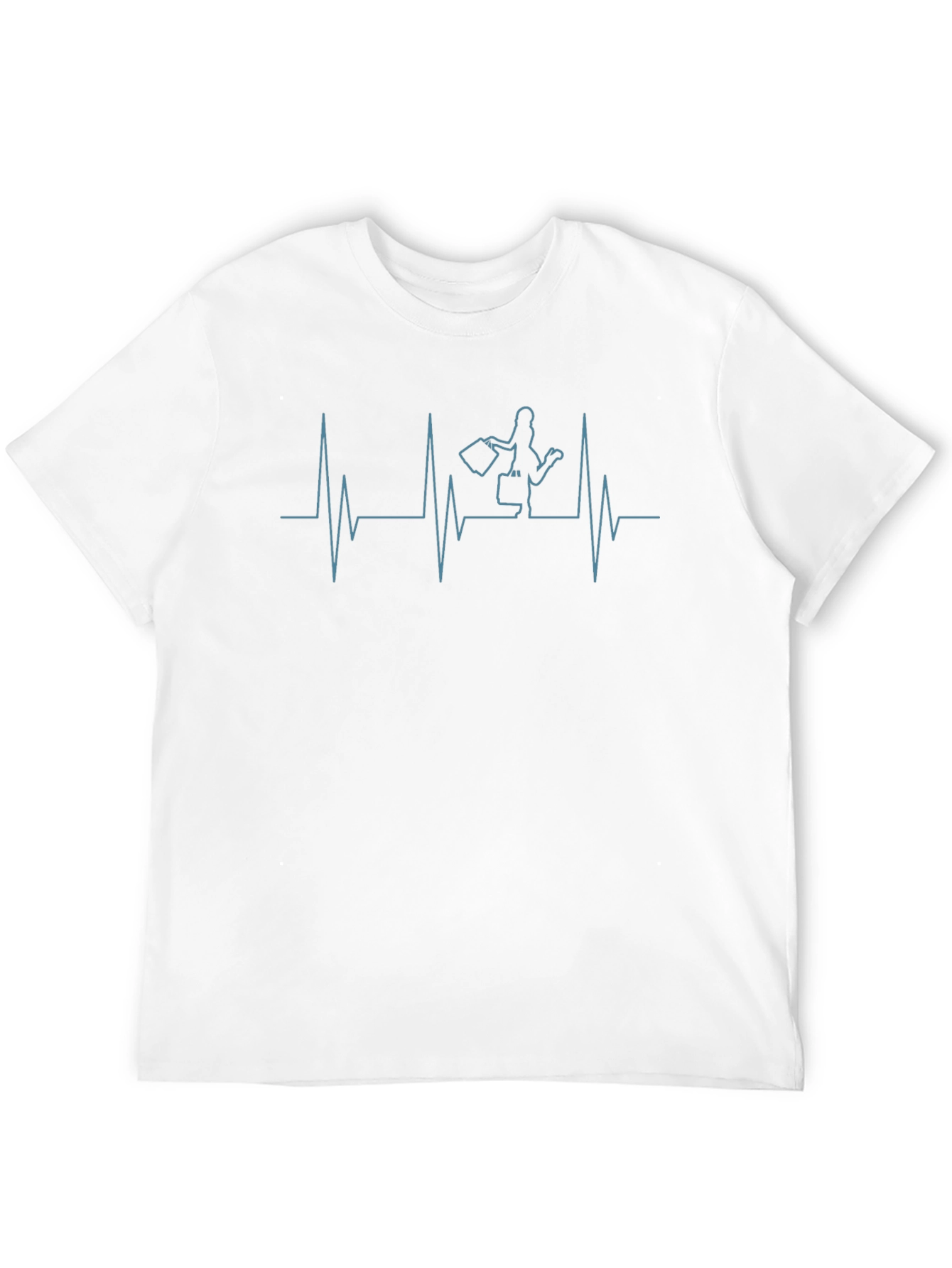 Black Shopping Heartbeat T-Shirt - Black Cotton Tee view 12