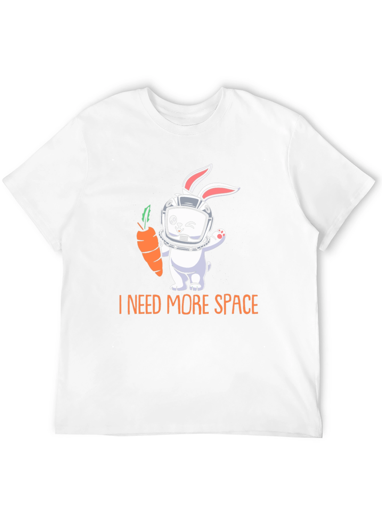 Black I Need More Space Rabbit Astronaut T-Shirt view 12