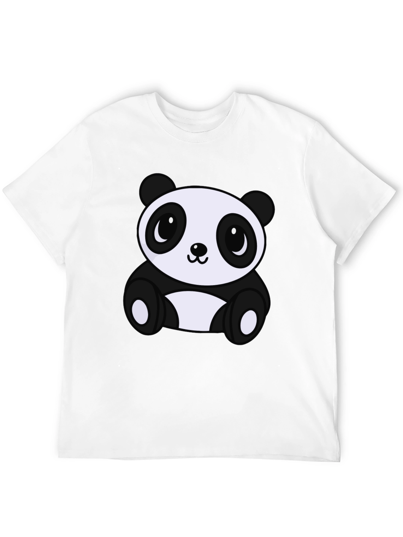 Black Cute Panda Bear Graphic Tee - Soft Black T-Shirt view 12