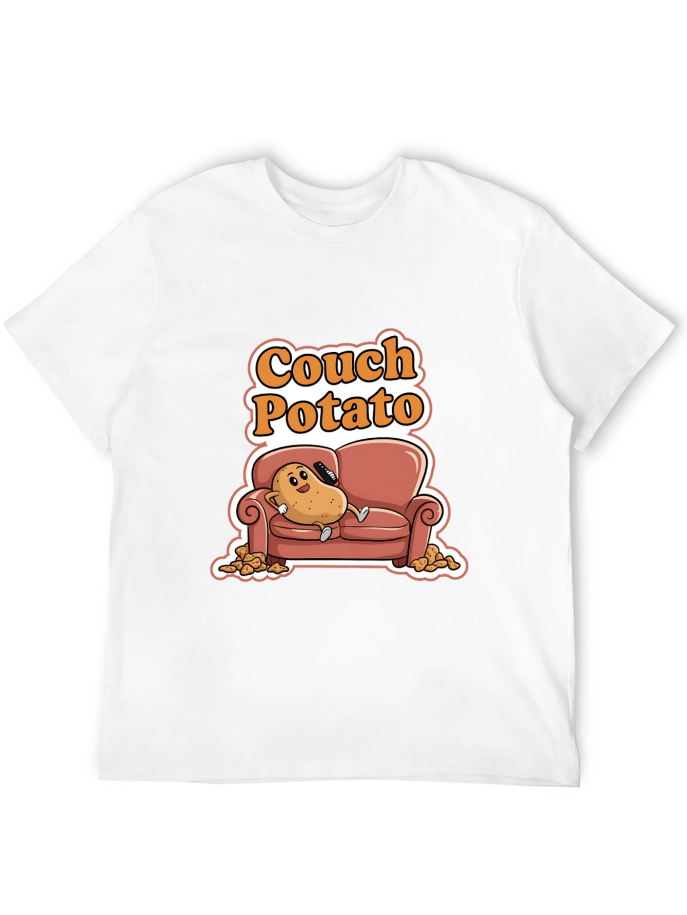 Black Couch Potato Black Graphic Tee - Funny Cartoon Potato Shirt view 12