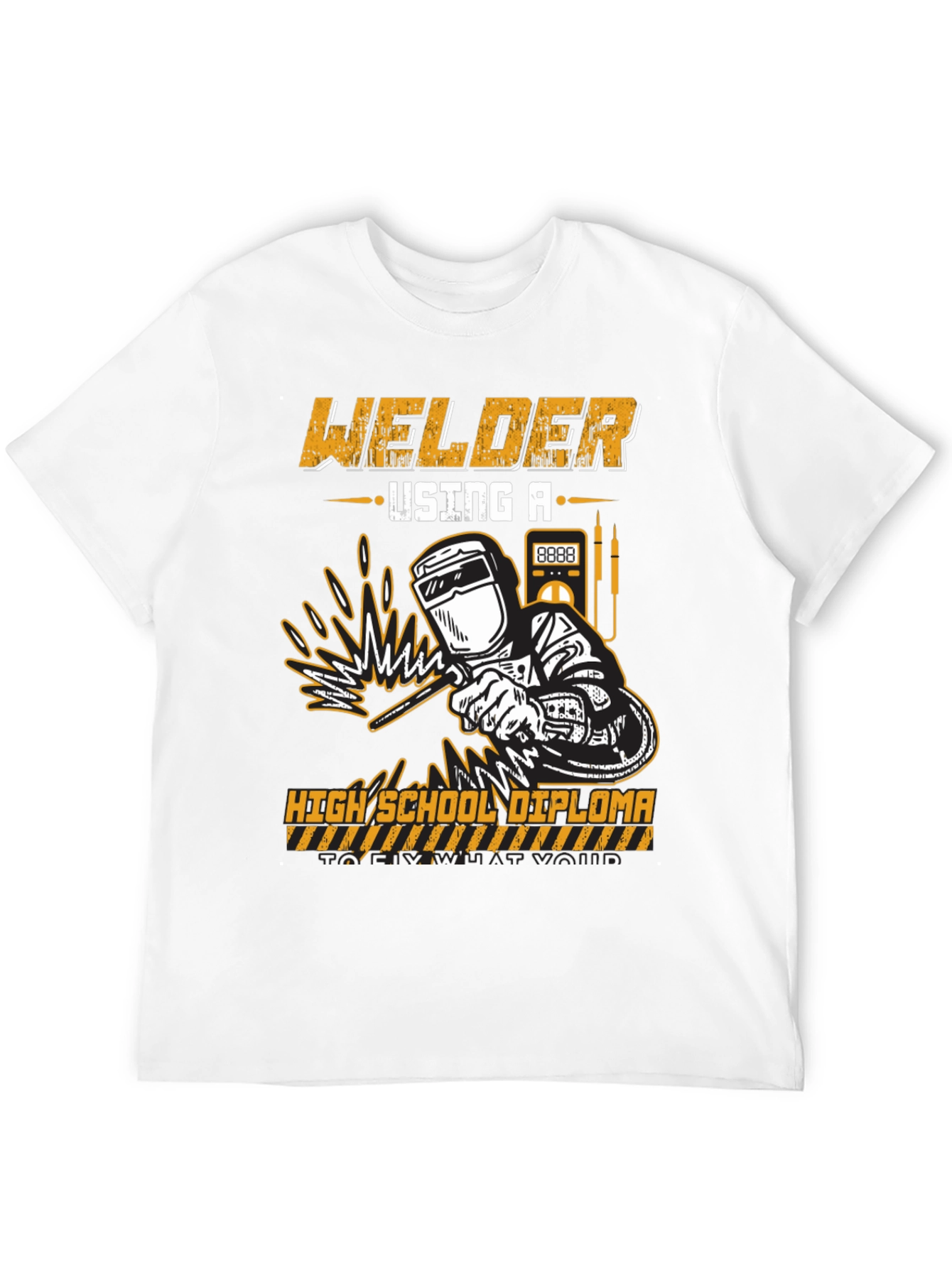 Black Welder High School Diploma T-Shirt view 12