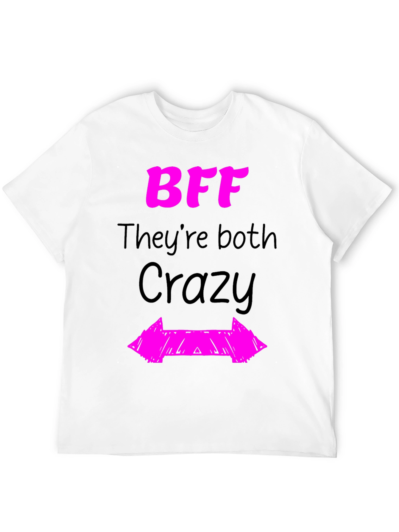 Black BFF They're Both Crazy Graphic Novelty T-Shirt view 12