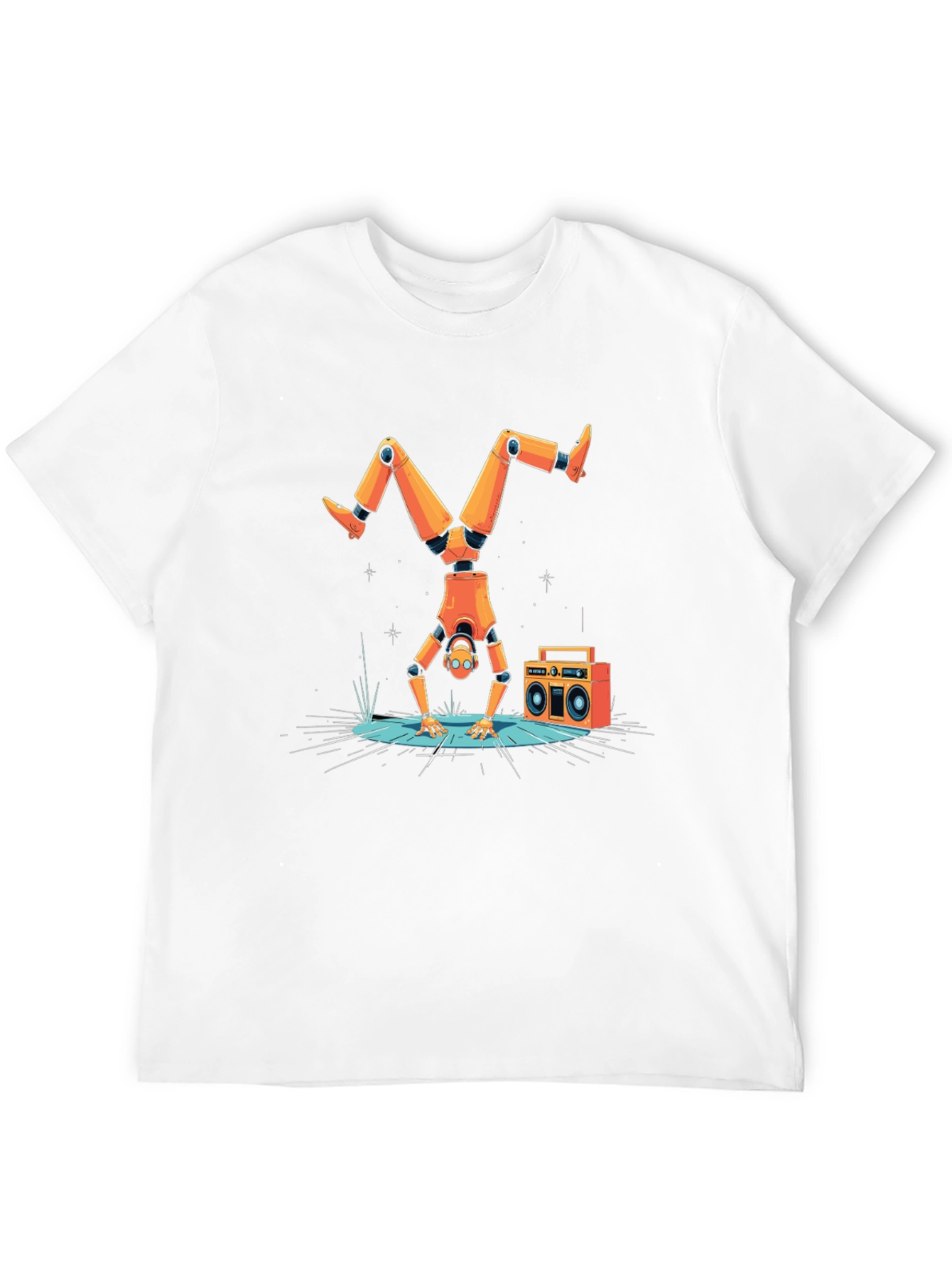 Black Robot Handstand T-Shirt view 12