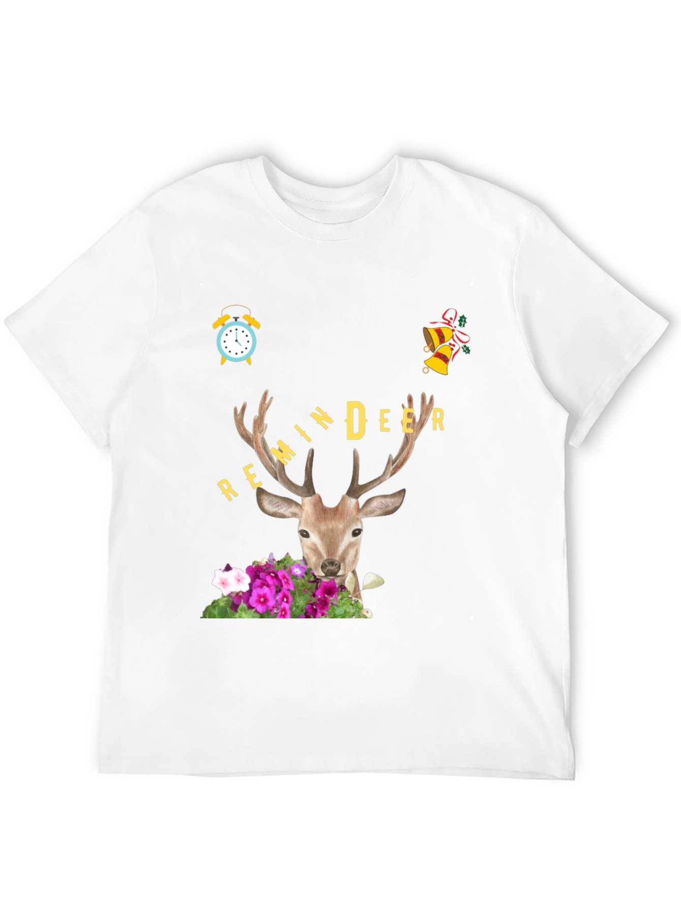 Black Remindeer Graphic Tee - Holiday Novelty Shirt view 12