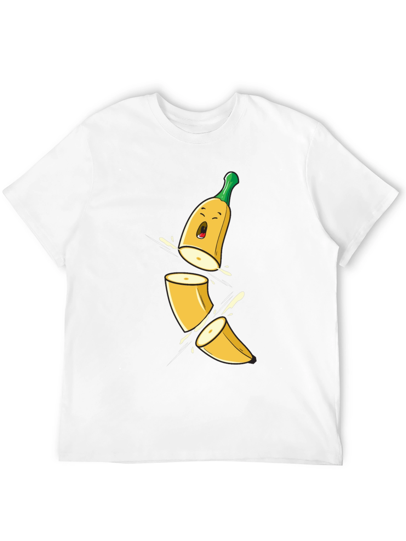 Black Sliced Banana Cartoon T-Shirt view 12