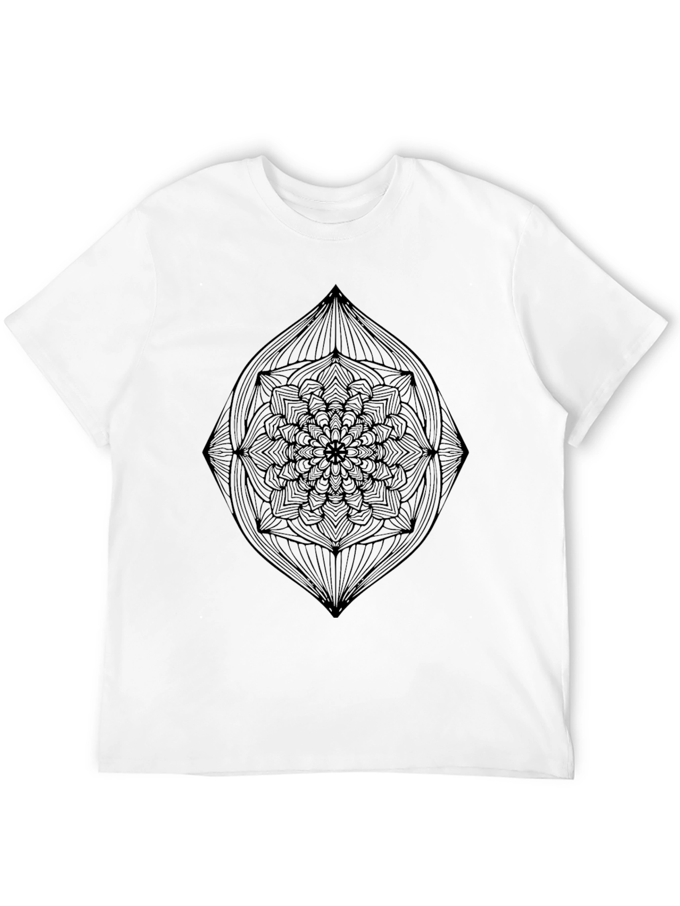 Black Men's Black Mandala Graphic T-Shirt view 12