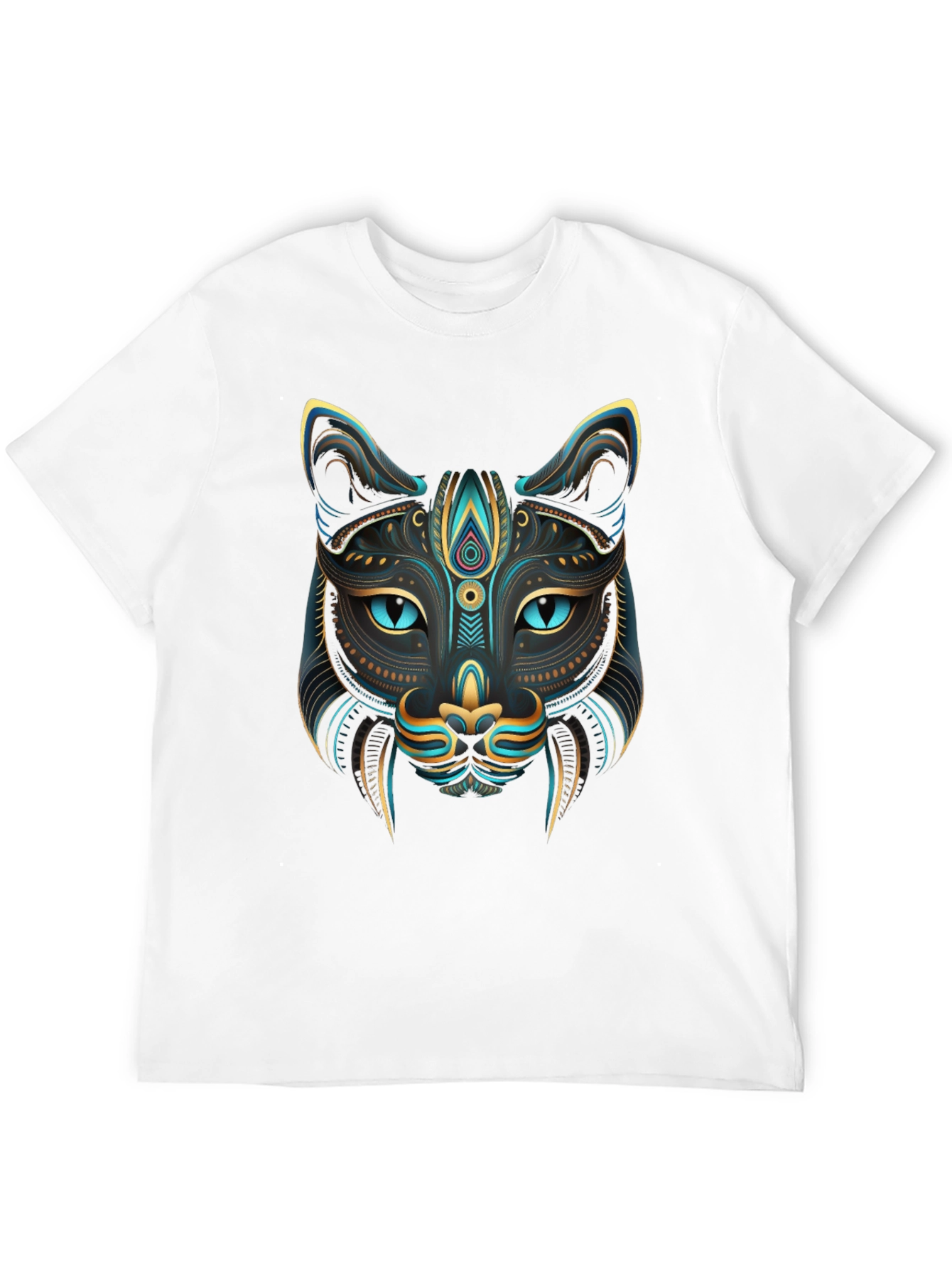 Black Mystic Cat Graphic Tee - Stylish Men's T-Shirt view 12