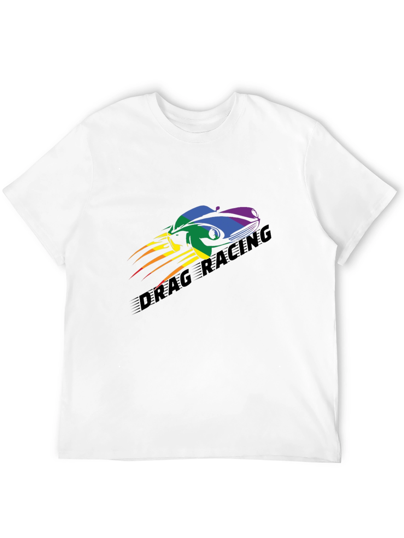 Black Drag Racing Pride T-Shirt - Black, Car Design view 12