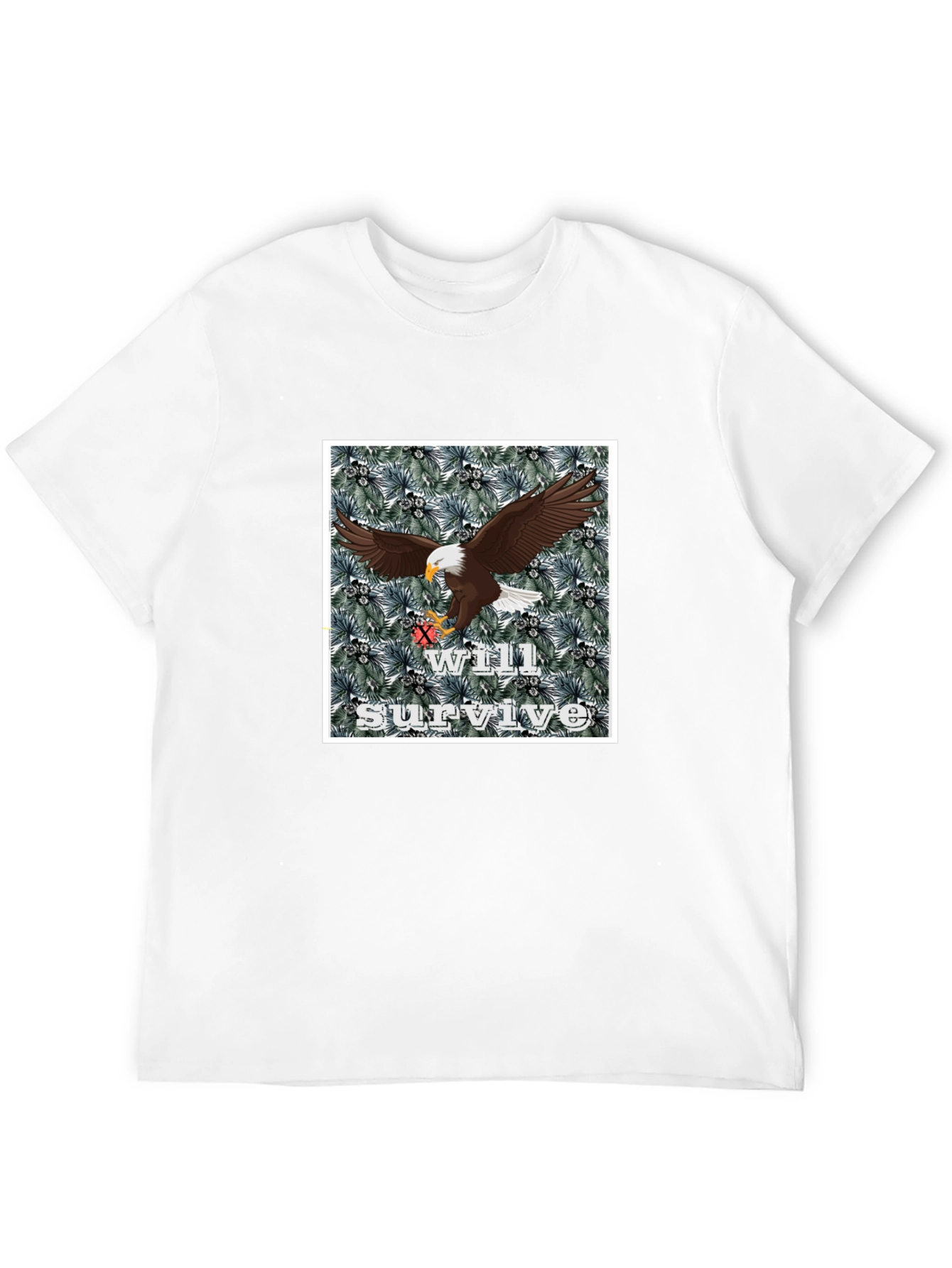 Black Eagle Will Survive Graphic Tee - Black Cotton Blend view 12