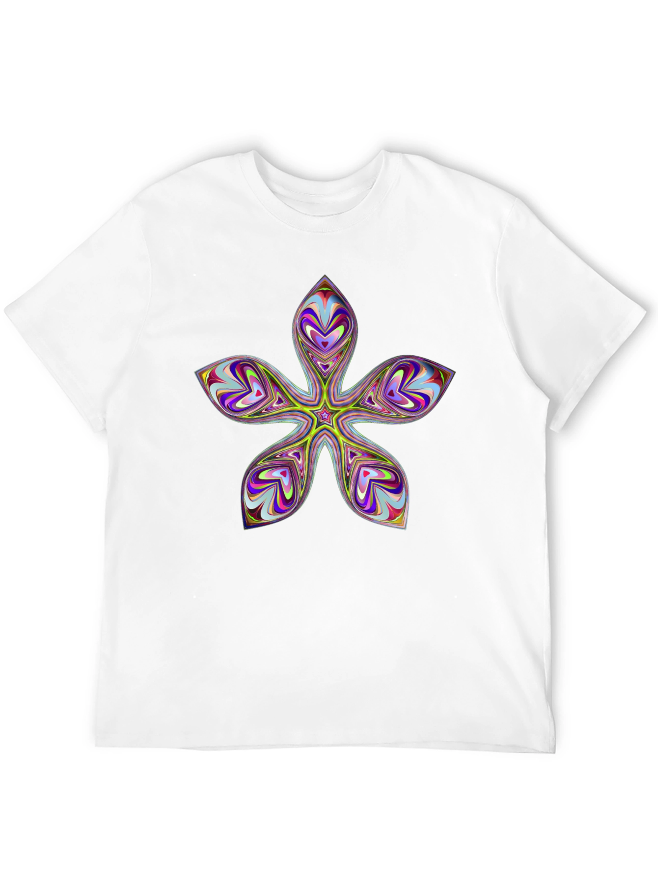 Black Abstract Floral Graphic Black T-Shirt view 12