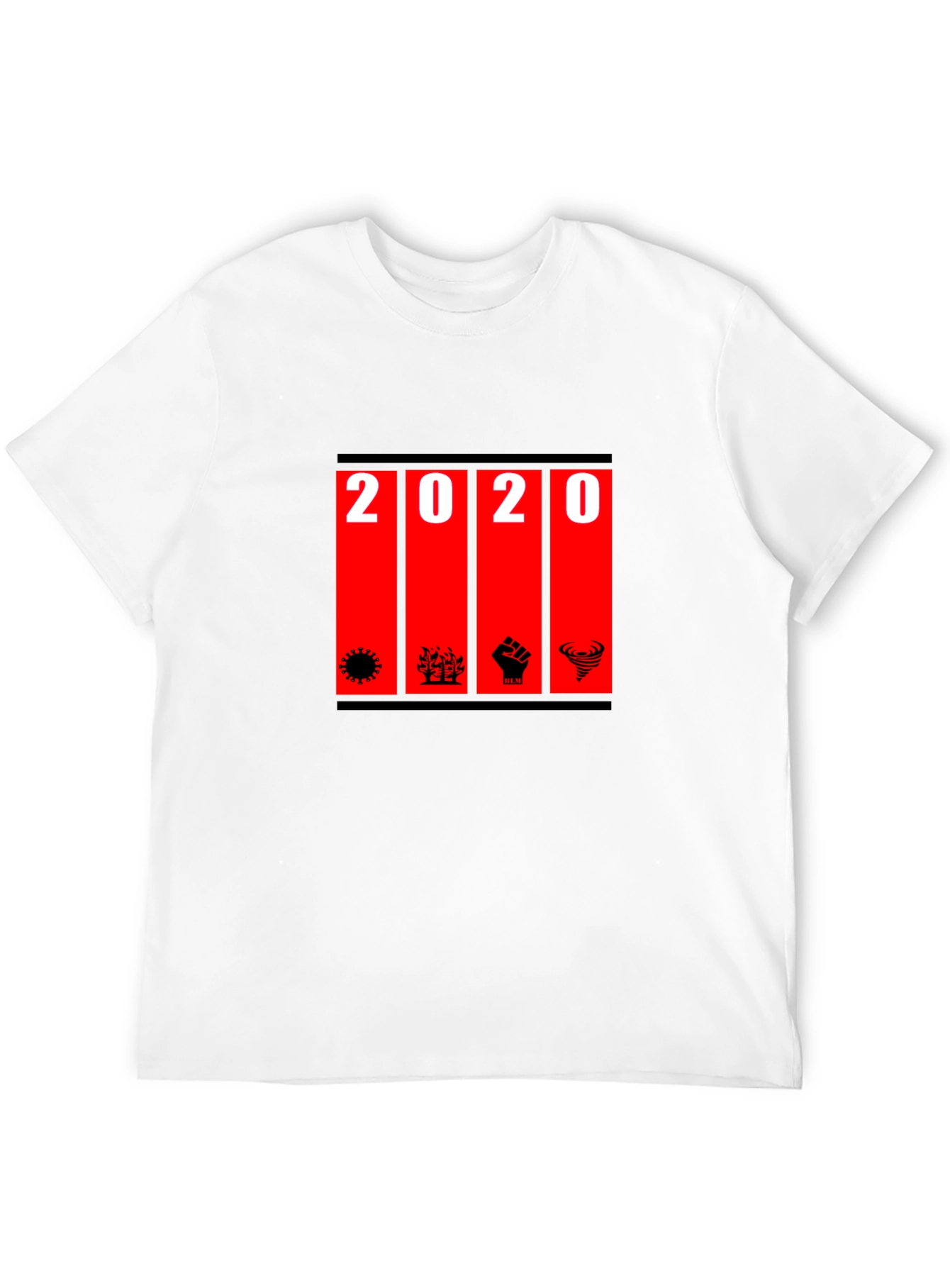 Black 2020 Graphic T-Shirt - Black Crew Neck Tee view 12