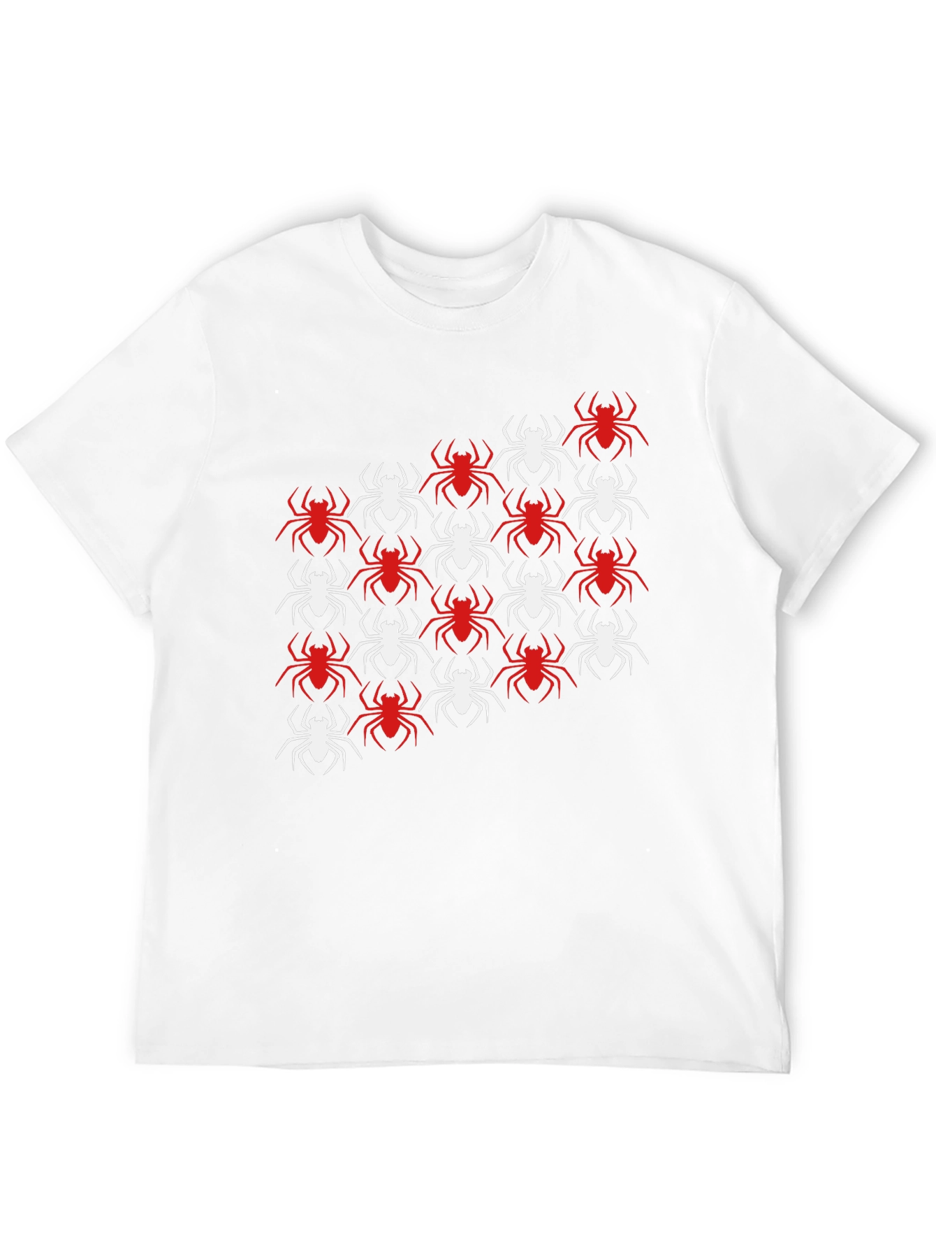 Black Spider Pattern Graphic Tee - Black Cotton Blend view 12