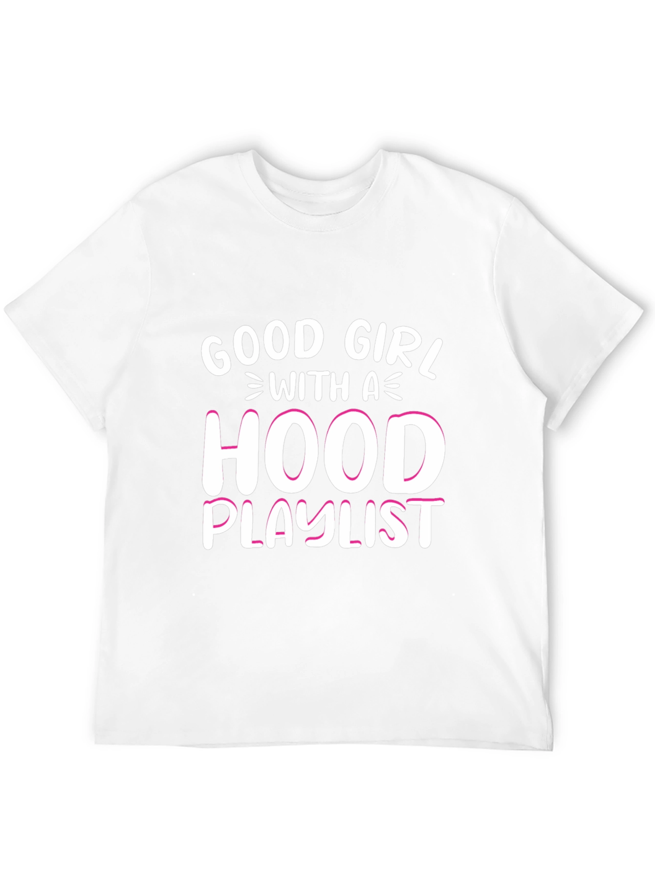Black Good Girl with a Hood Playlist T-Shirt view 12