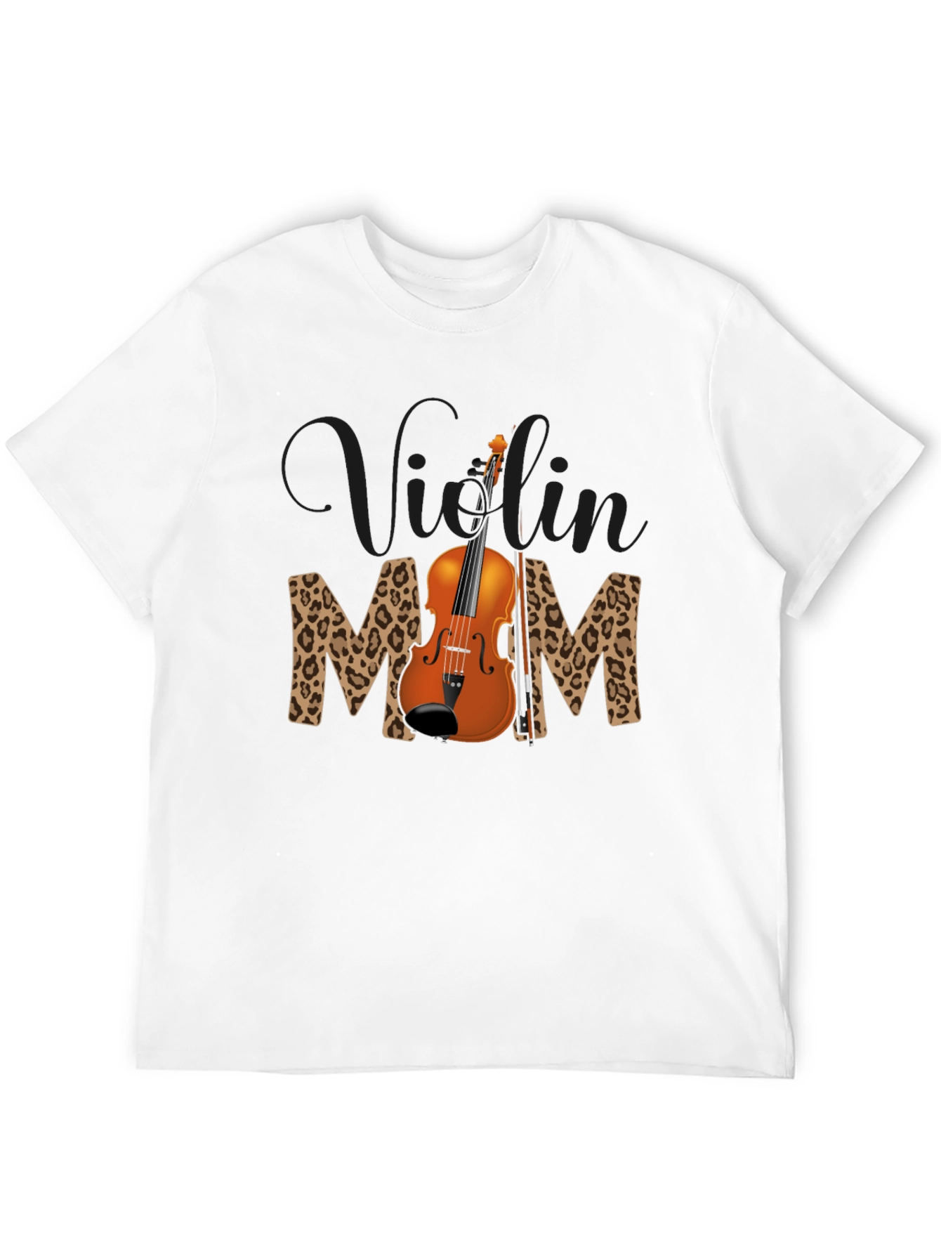 Black Violin Mom Leopard Print T-Shirt view 12