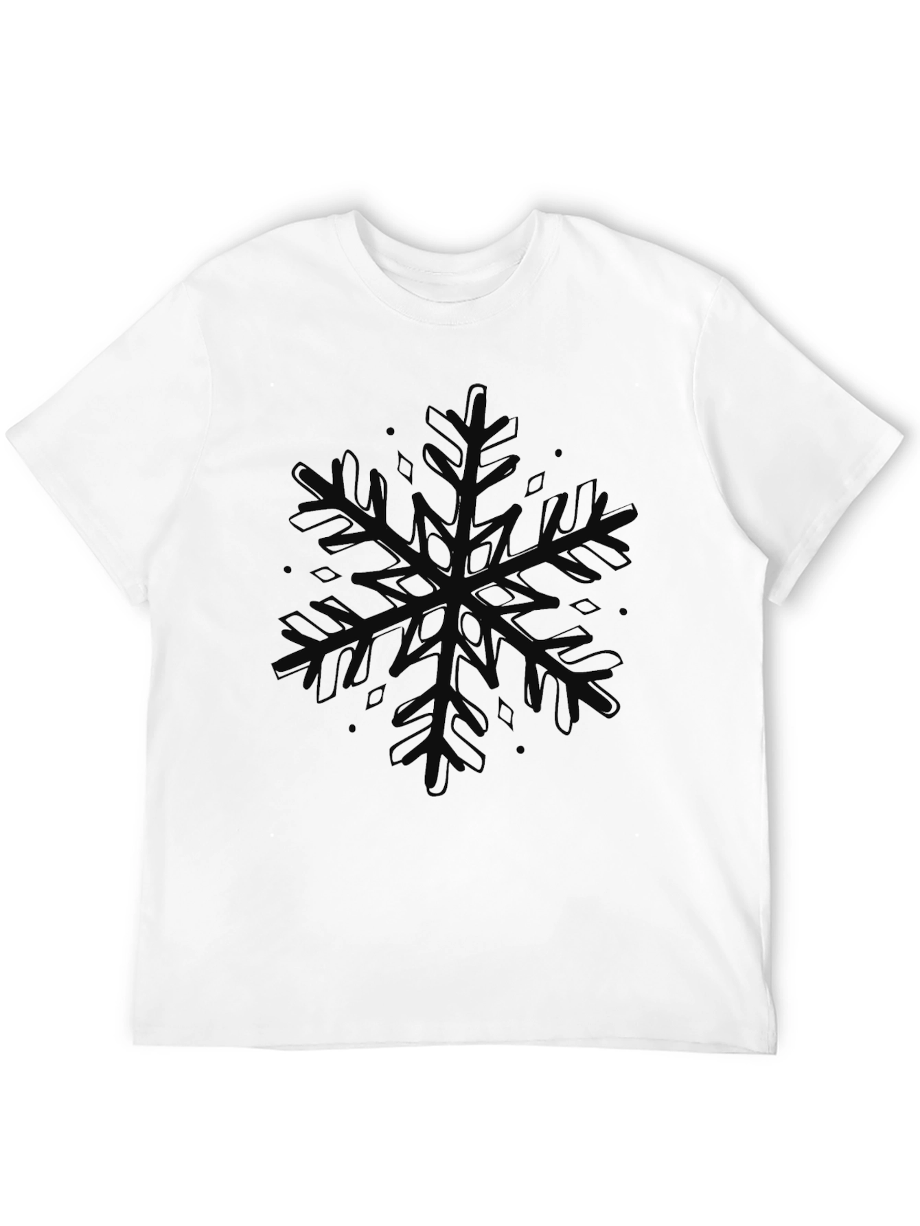 Black Snowflake Graphic Black T-Shirt view 12