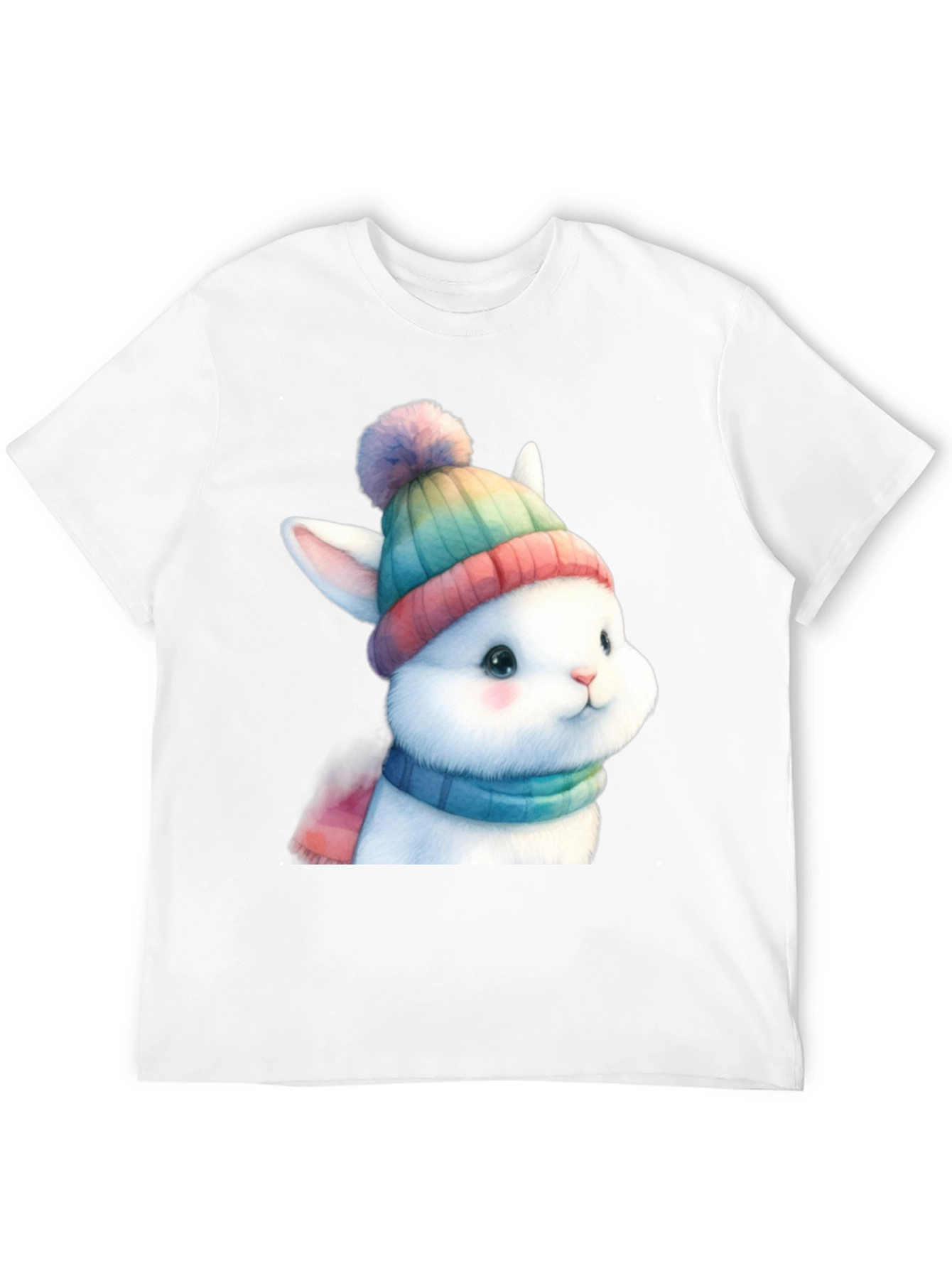 Black Winter Bunny T-Shirt - Cute & Cozy view 12