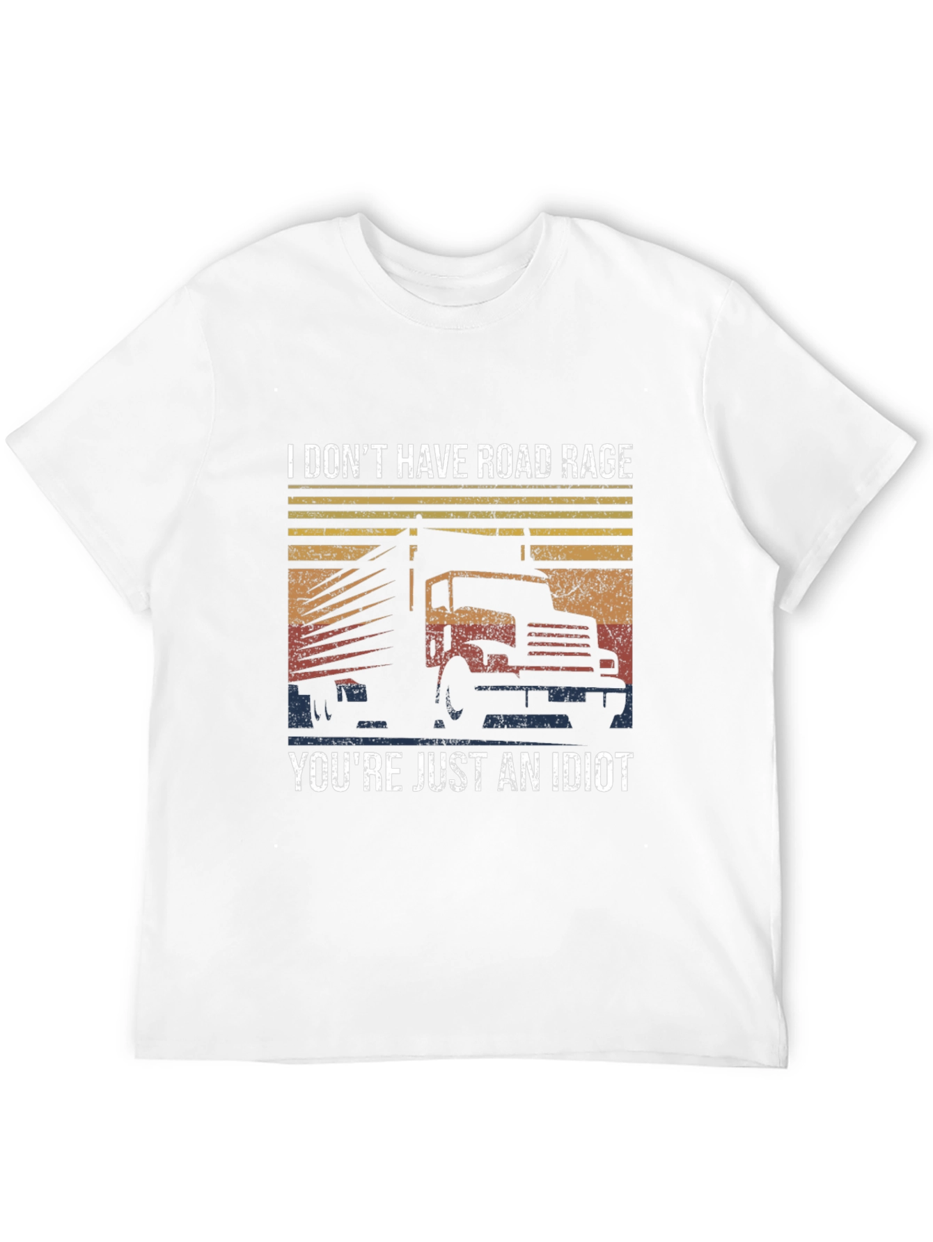 Black Funny Trucker Road Rage Black Graphic Tee view 12