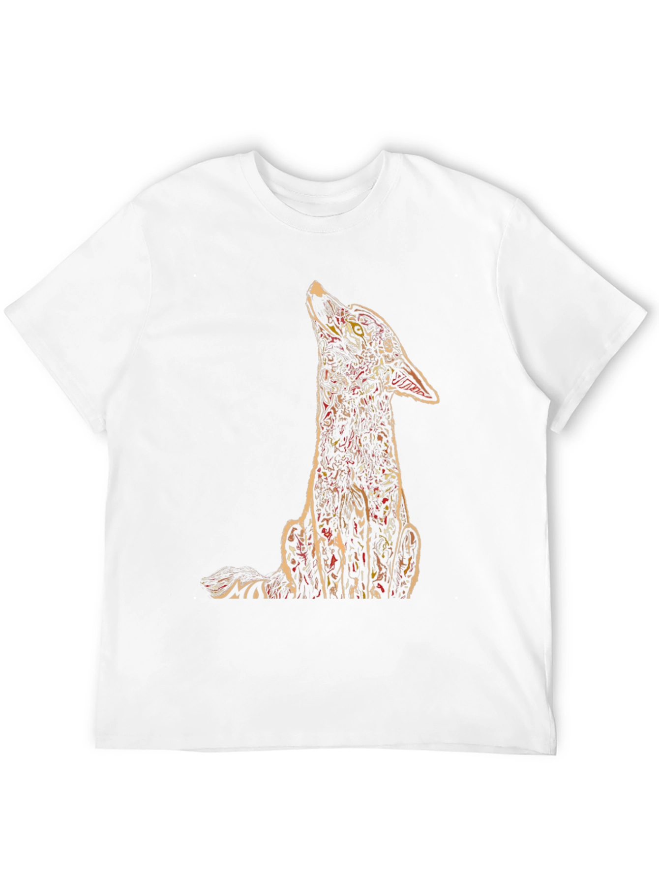 Black Abstract Wolf Graphic Black T-Shirt view 12