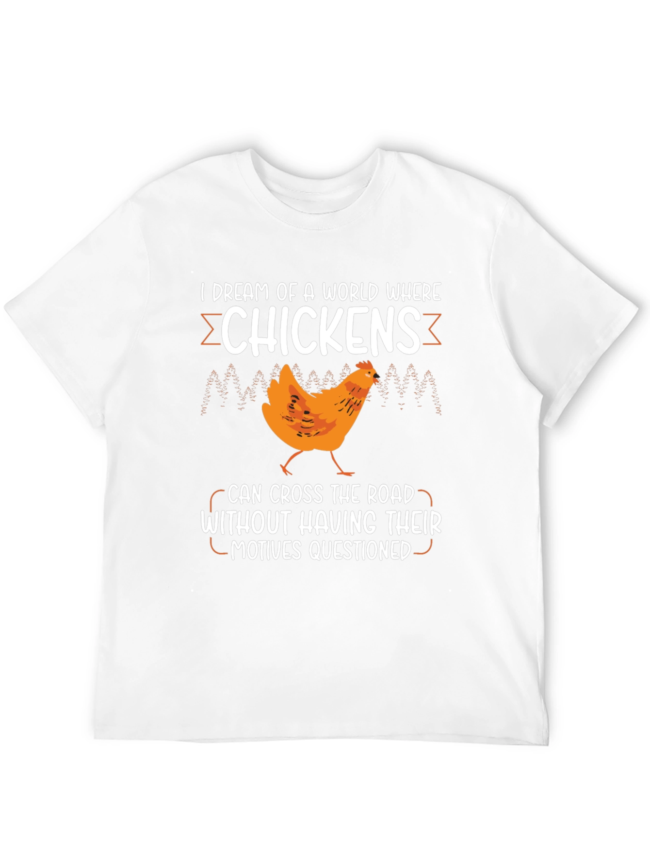 Black Funny Chicken Crossing T-Shirt - Question Motives Humor Tee view 12