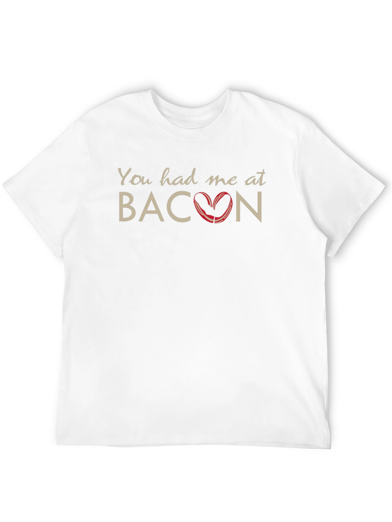 Black Funny Bacon Heart Graphic Men's T-Shirt view 12