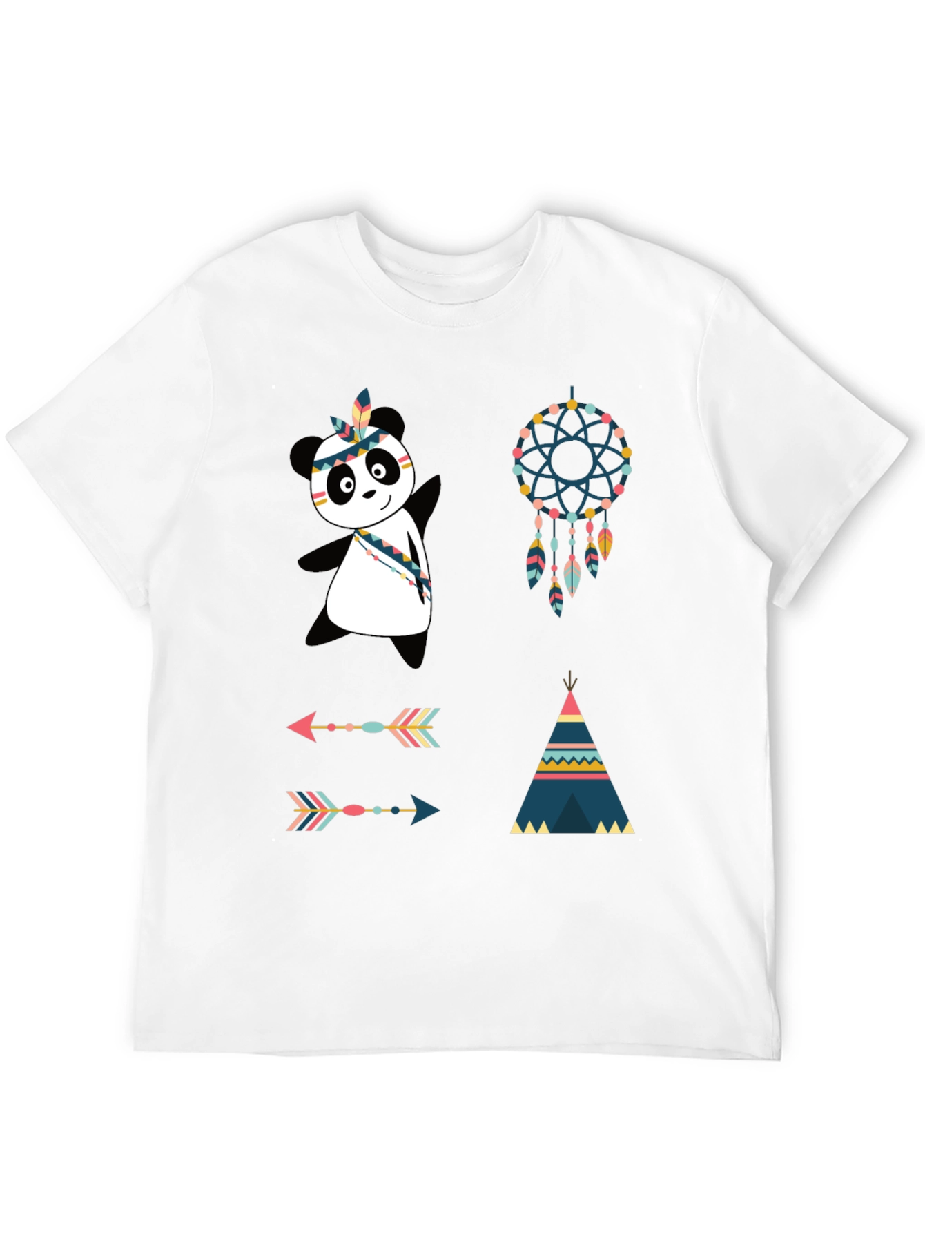 Black Tribal Panda Graphic Tee view 12
