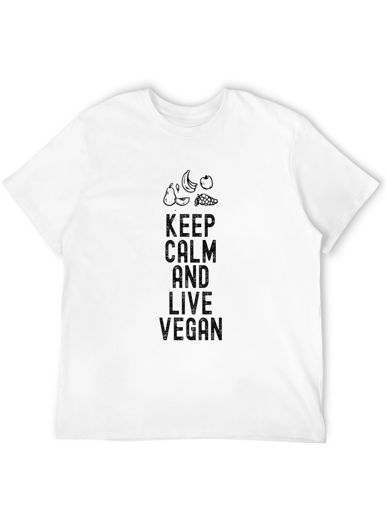 Black Keep Calm and Live Vegan T-Shirt view 12