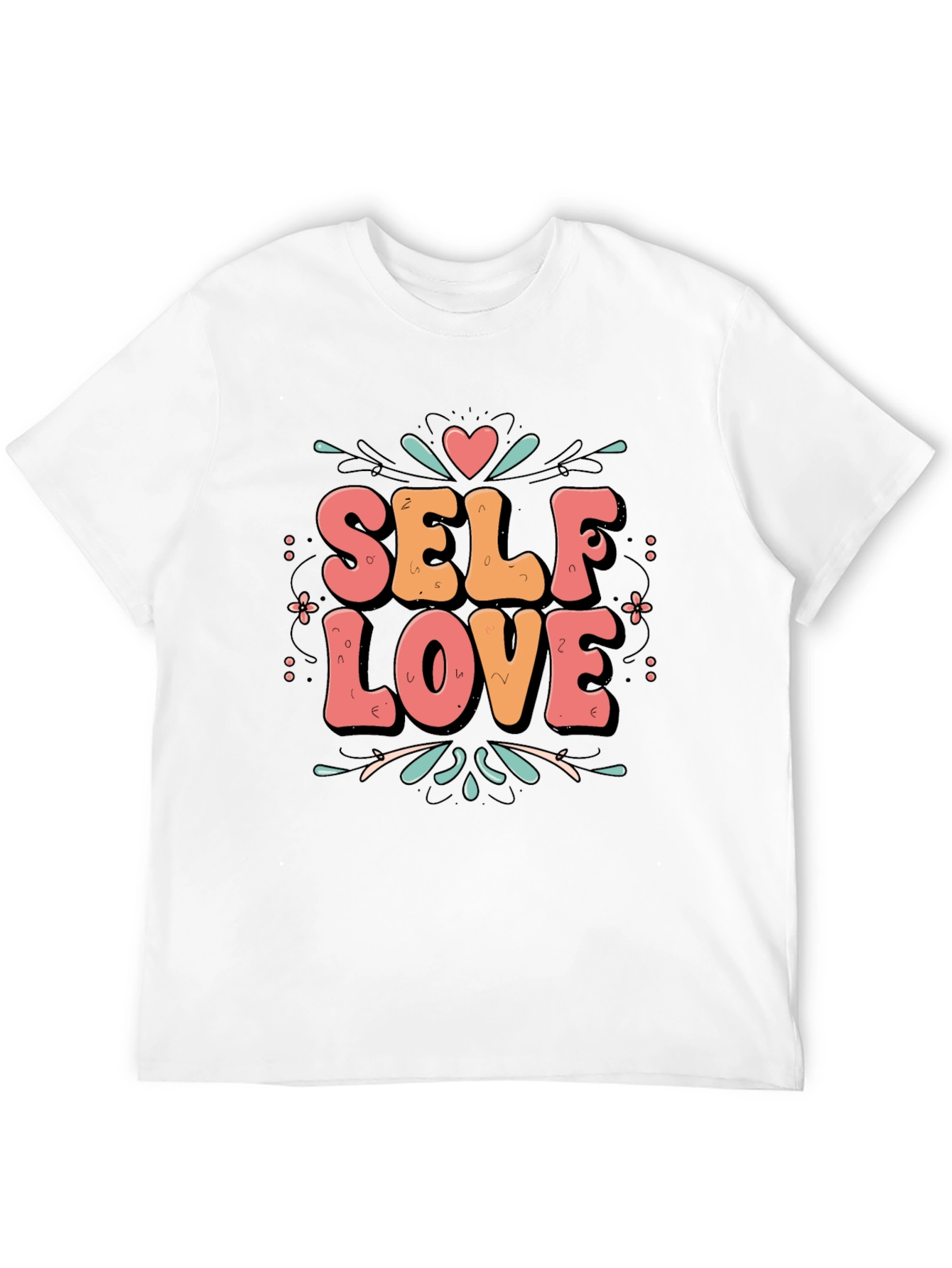 Black Self Love Graphic Tee - Trendy Black T-Shirt view 12