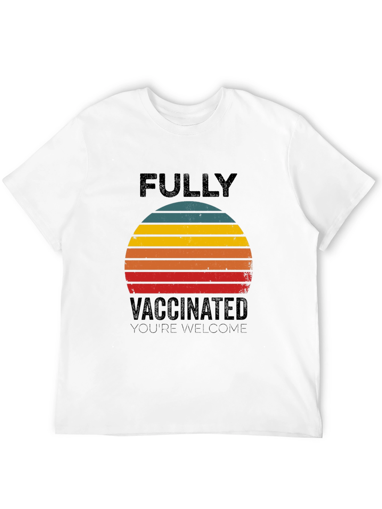 Black Fully Vaccinated Retro T-Shirt view 12