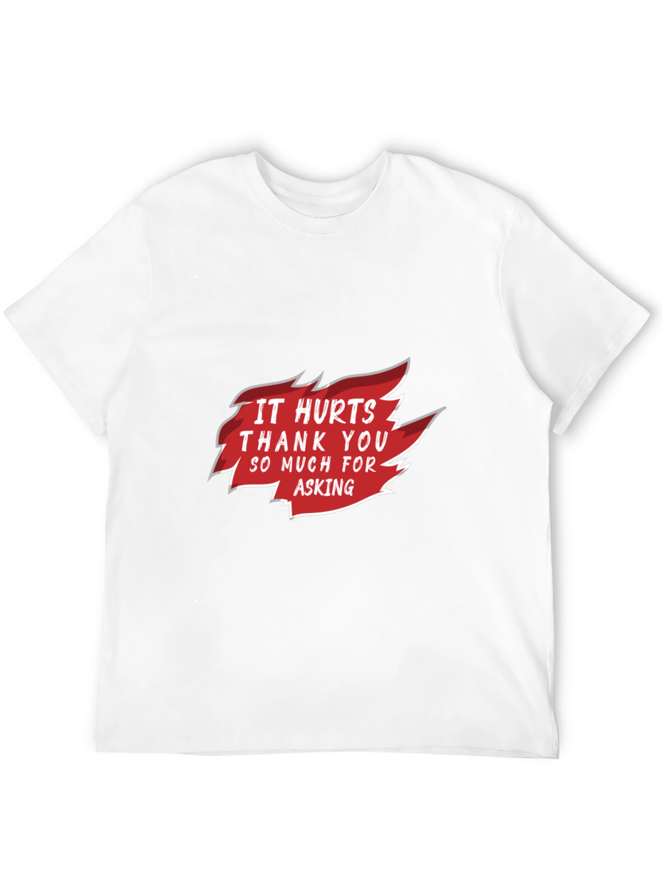 Black Funny "It Hurts Thank You For Asking" Graphic Tee view 12