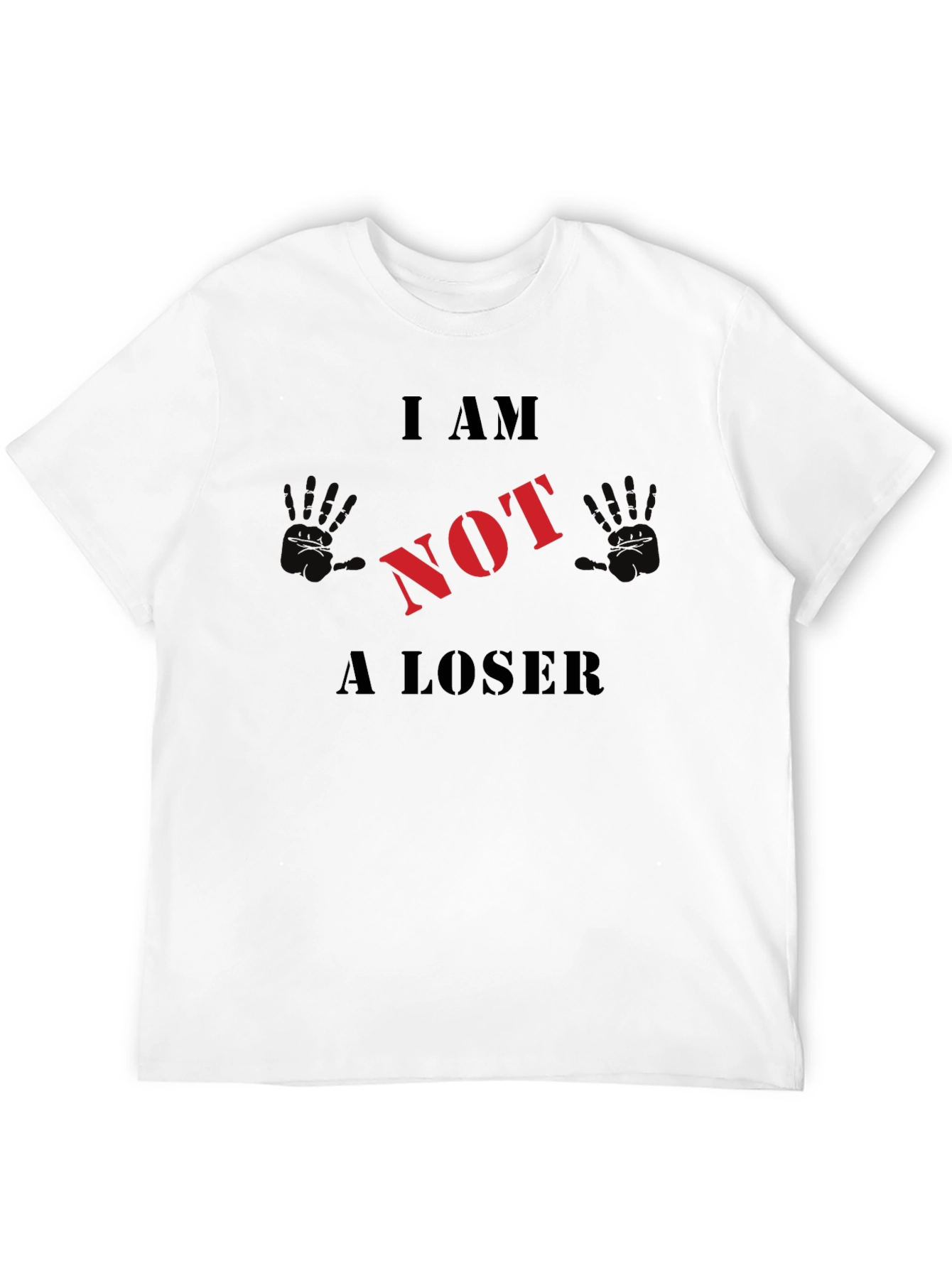 Black I AM NOT A LOSER Graphic T-Shirt view 12