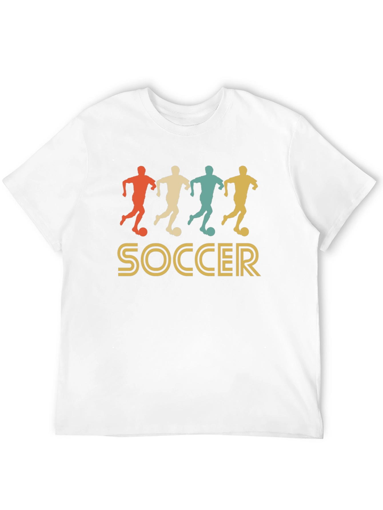 Black Retro Soccer T-Shirt - Vintage Style Tee view 12