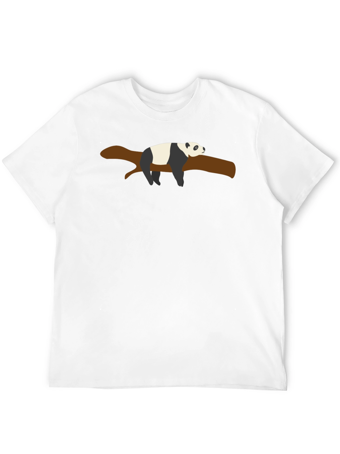 Black Lazy Panda Branch Black T-Shirt view 12