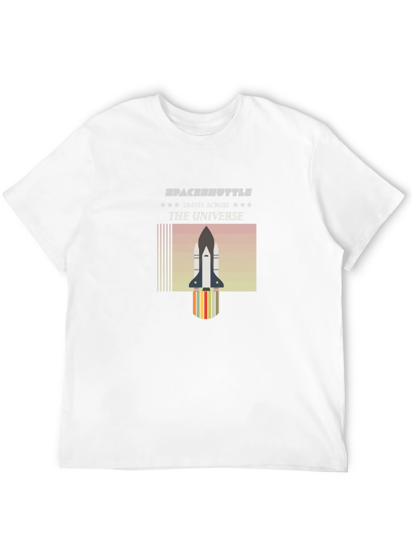Black Space Shuttle Universe Graphic T-Shirt - Black view 12