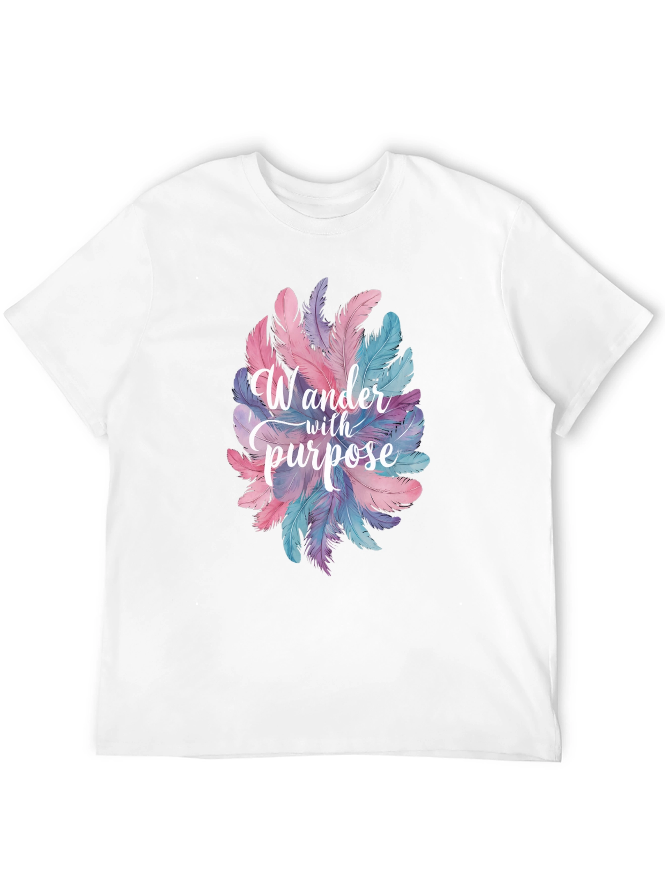 Black Wander With Purpose Feather Graphic T-Shirt view 12